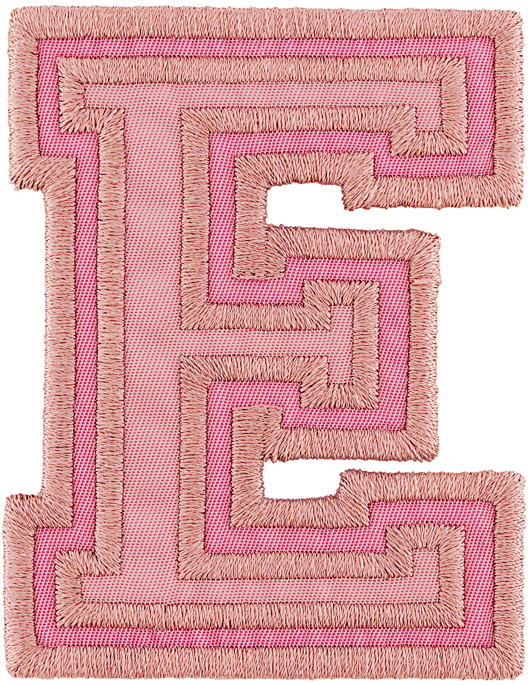 Mauve Varsity Nylon Letter Patch