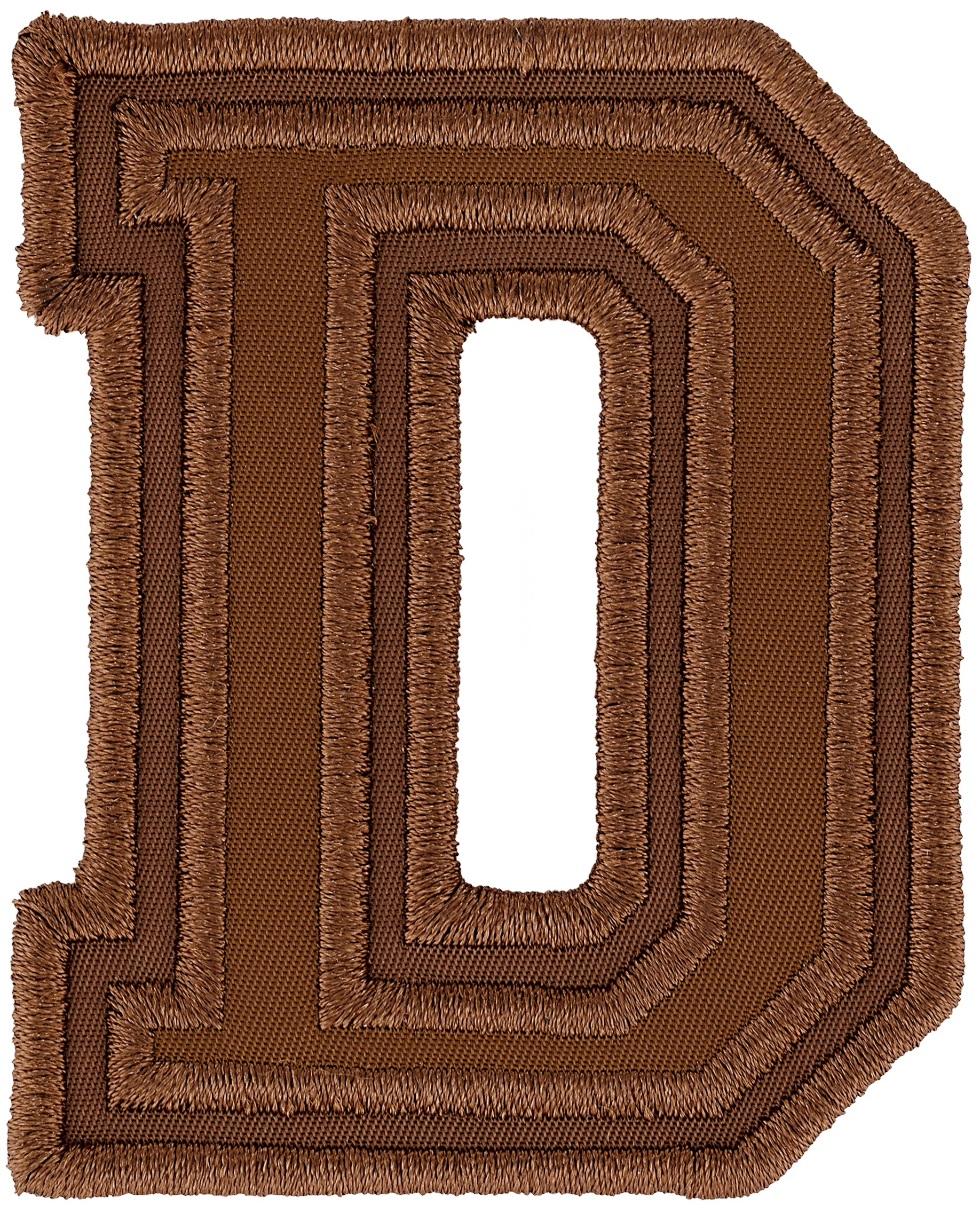 Chocolate Varsity Nylon Letter Patch