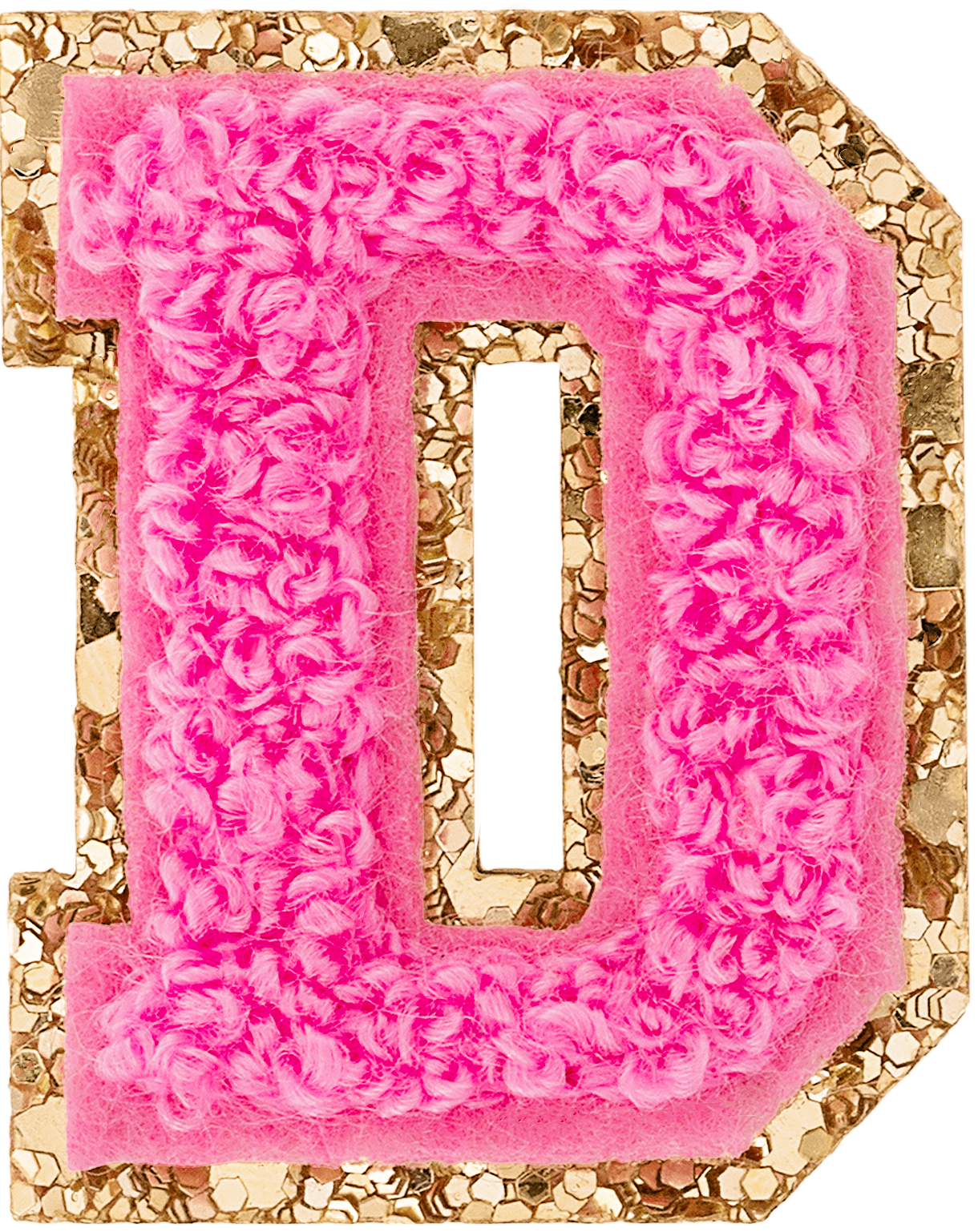 Bubblegum Mini Glitter Varsity Letter Patch