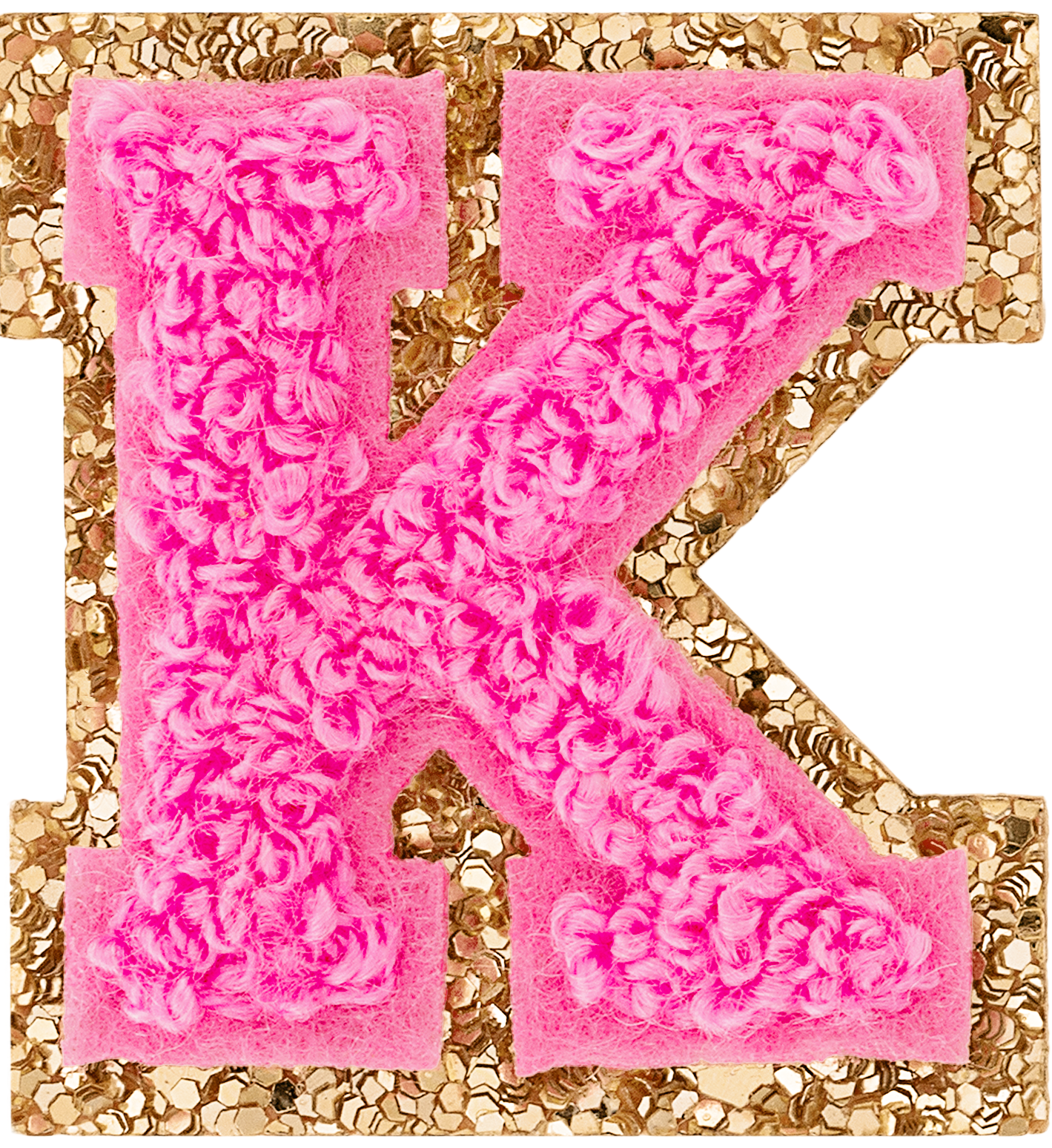 Bubblegum Mini Glitter Varsity Letter Patch