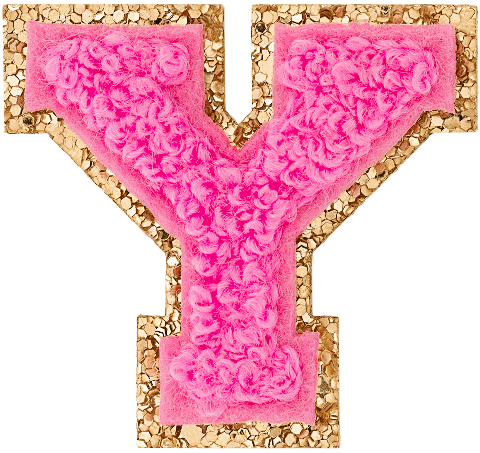 Bubblegum Mini Glitter Varsity Letter Patch