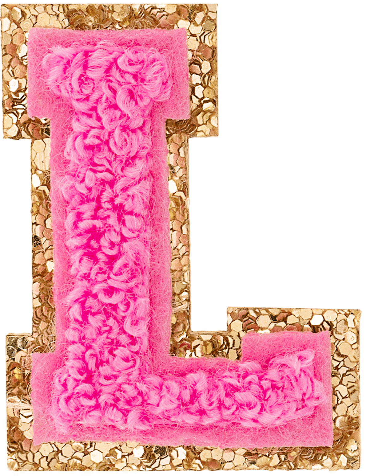 Bubblegum Mini Glitter Varsity Letter Patch