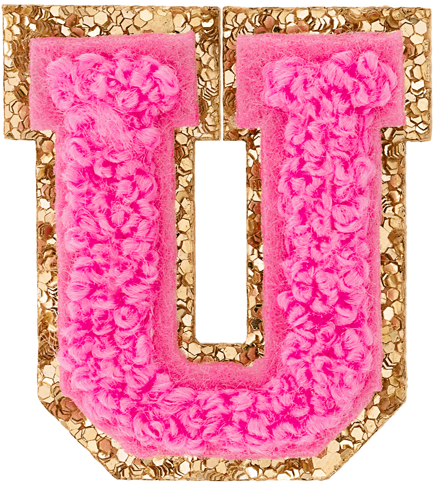Bubblegum Mini Glitter Varsity Letter Patch