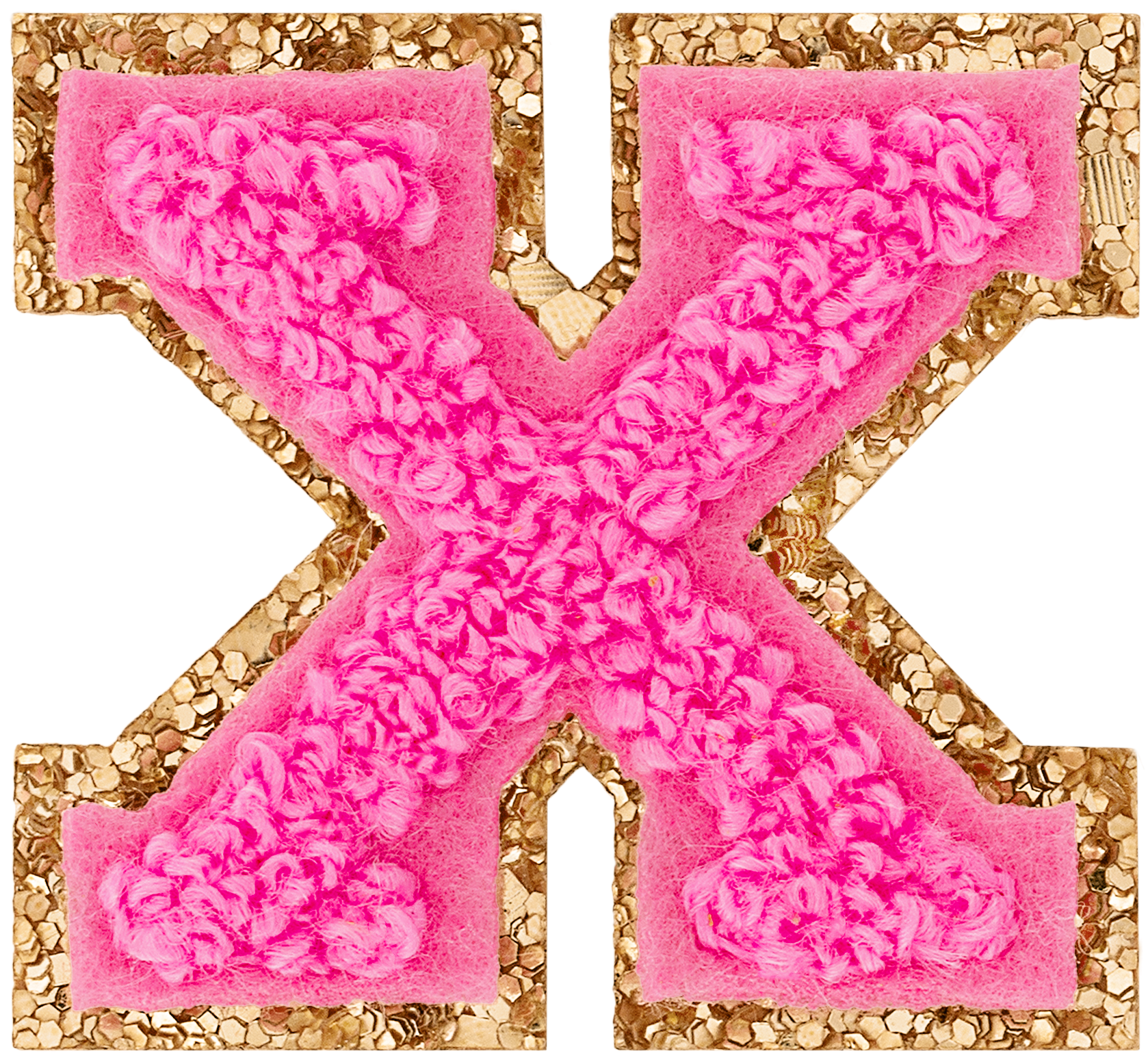 Bubblegum Mini Glitter Varsity Letter Patch