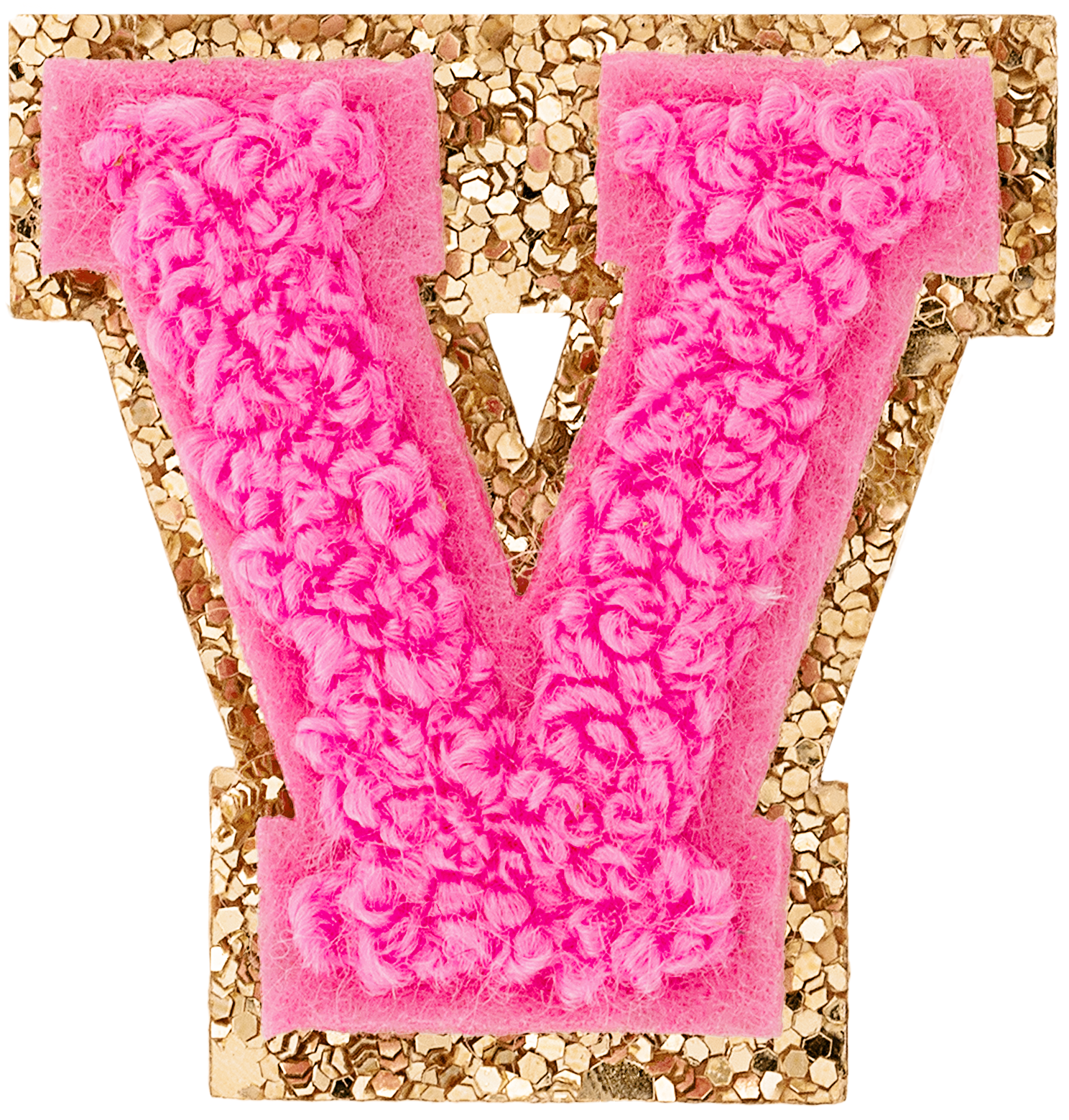 Bubblegum Mini Glitter Varsity Letter Patch