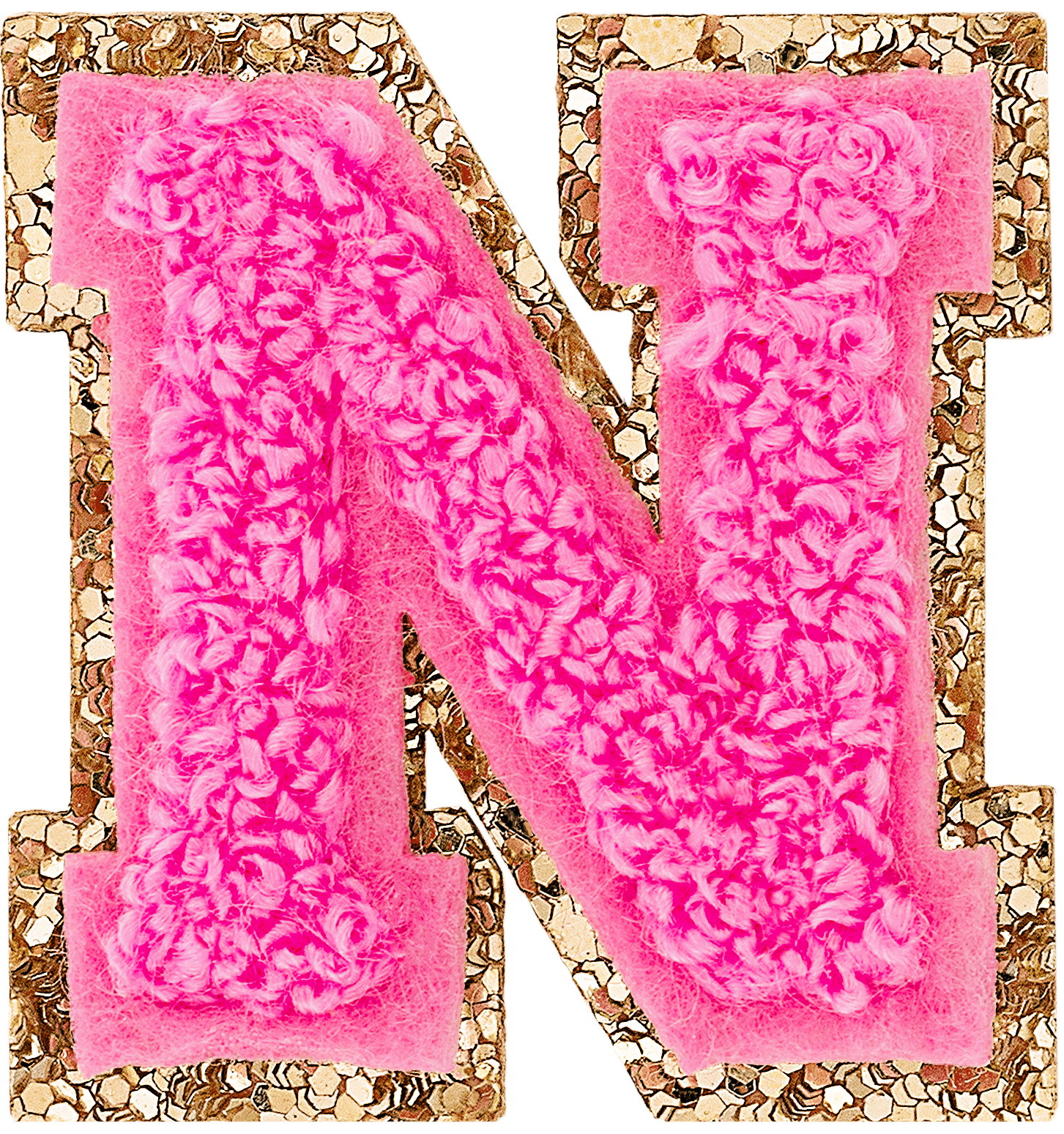 Bubblegum Mini Glitter Varsity Letter Patch