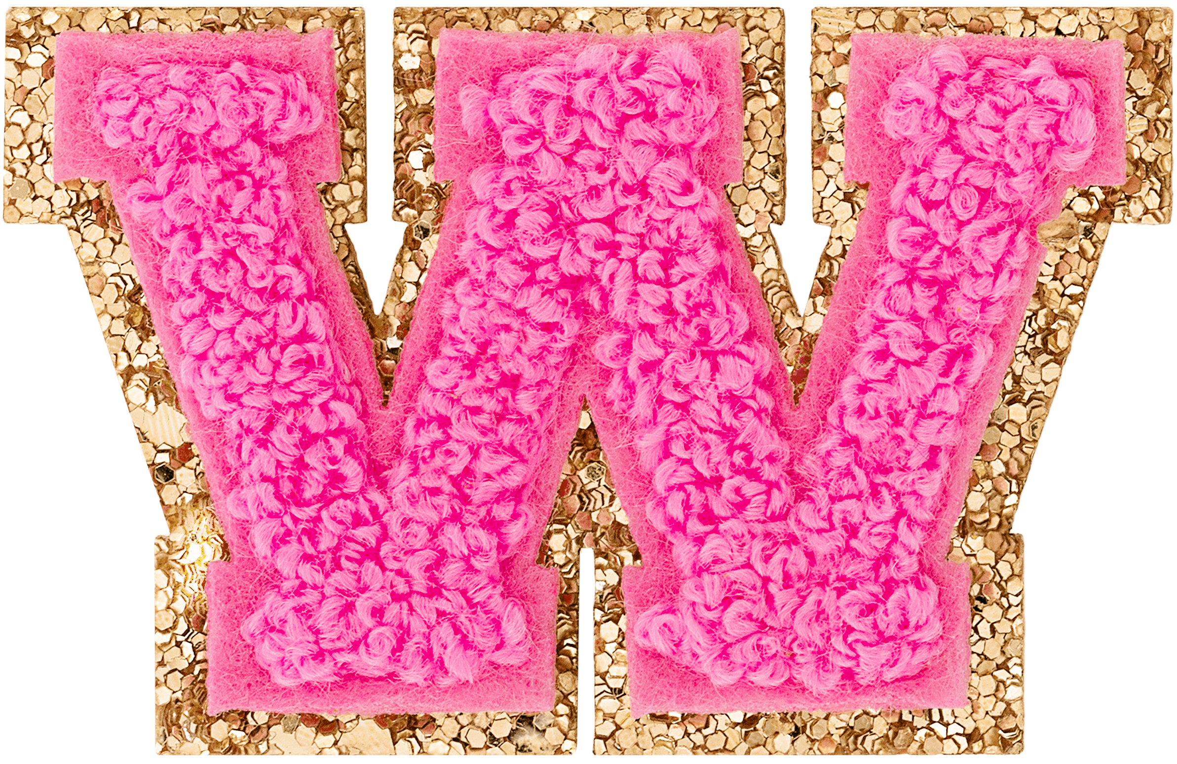 Bubblegum Mini Glitter Varsity Letter Patch