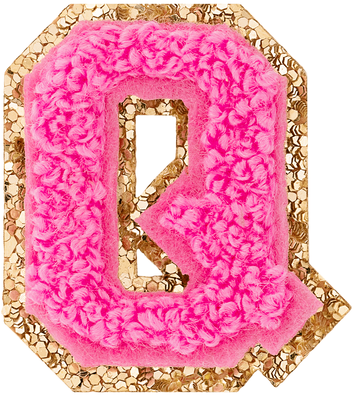 Bubblegum Mini Glitter Varsity Letter Patch