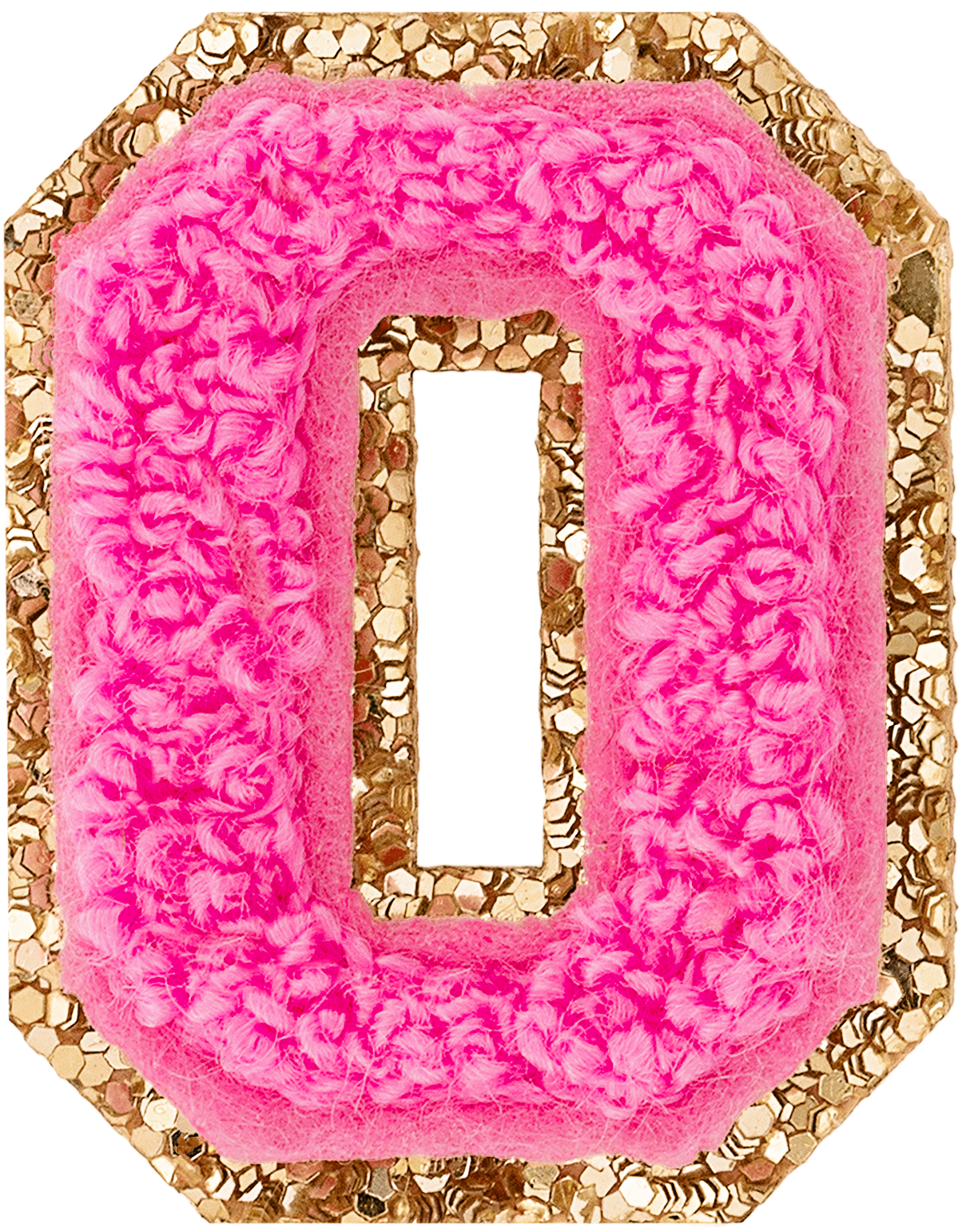 Bubblegum Mini Glitter Varsity Letter Patch