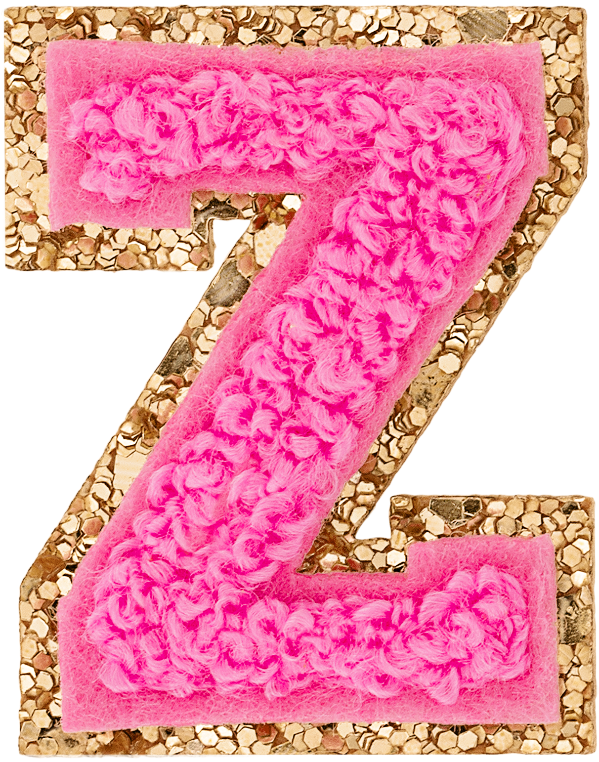 Bubblegum Mini Glitter Varsity Letter Patch