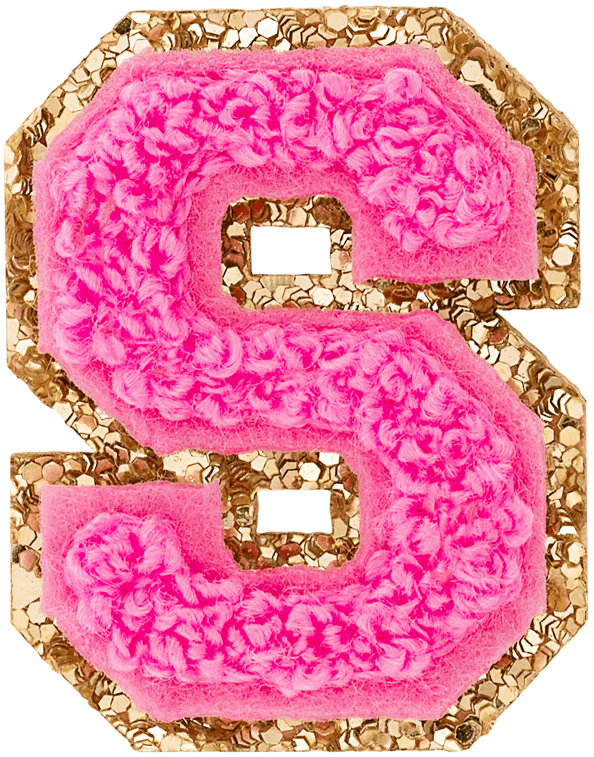 Bubblegum Mini Glitter Varsity Letter Patch
