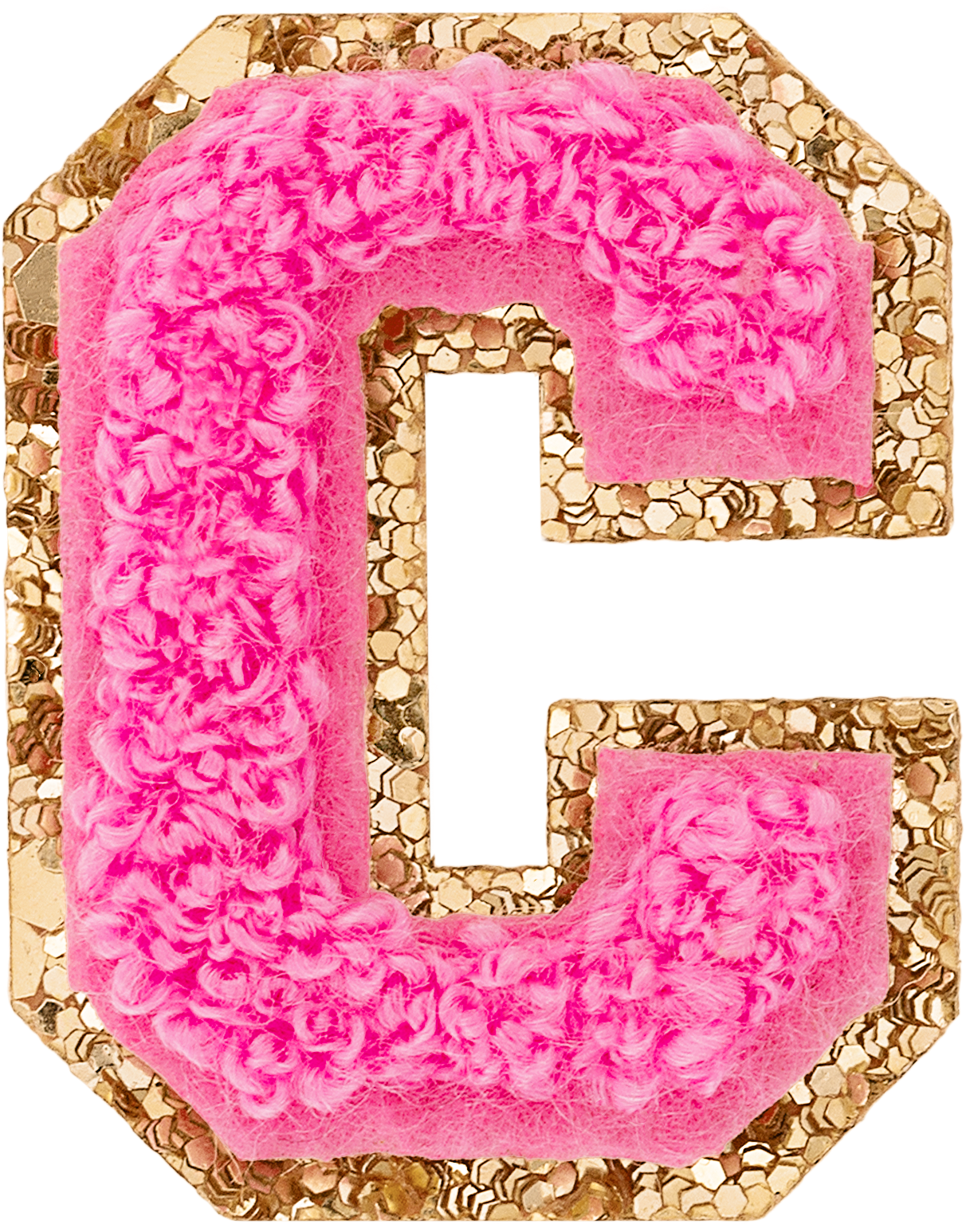Bubblegum Mini Glitter Varsity Letter Patch