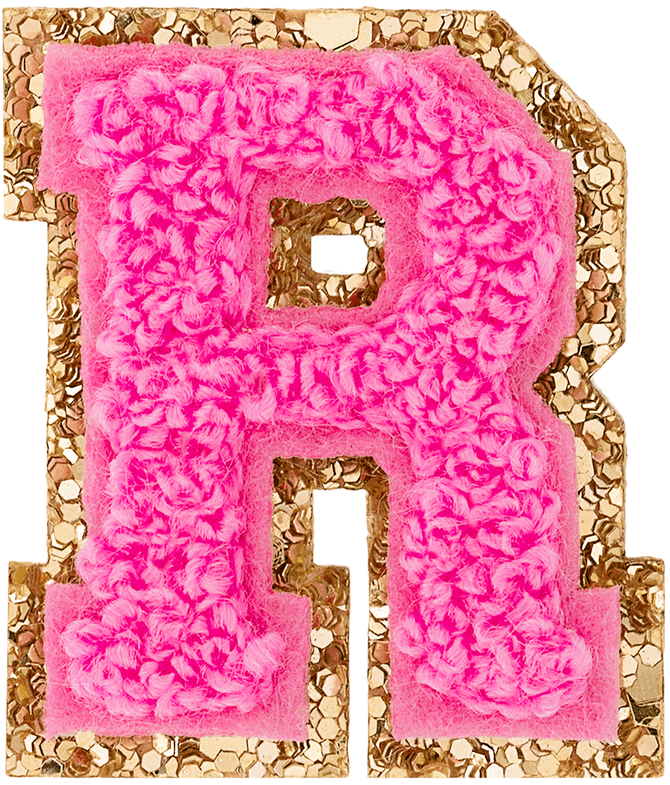 Bubblegum Mini Glitter Varsity Letter Patch