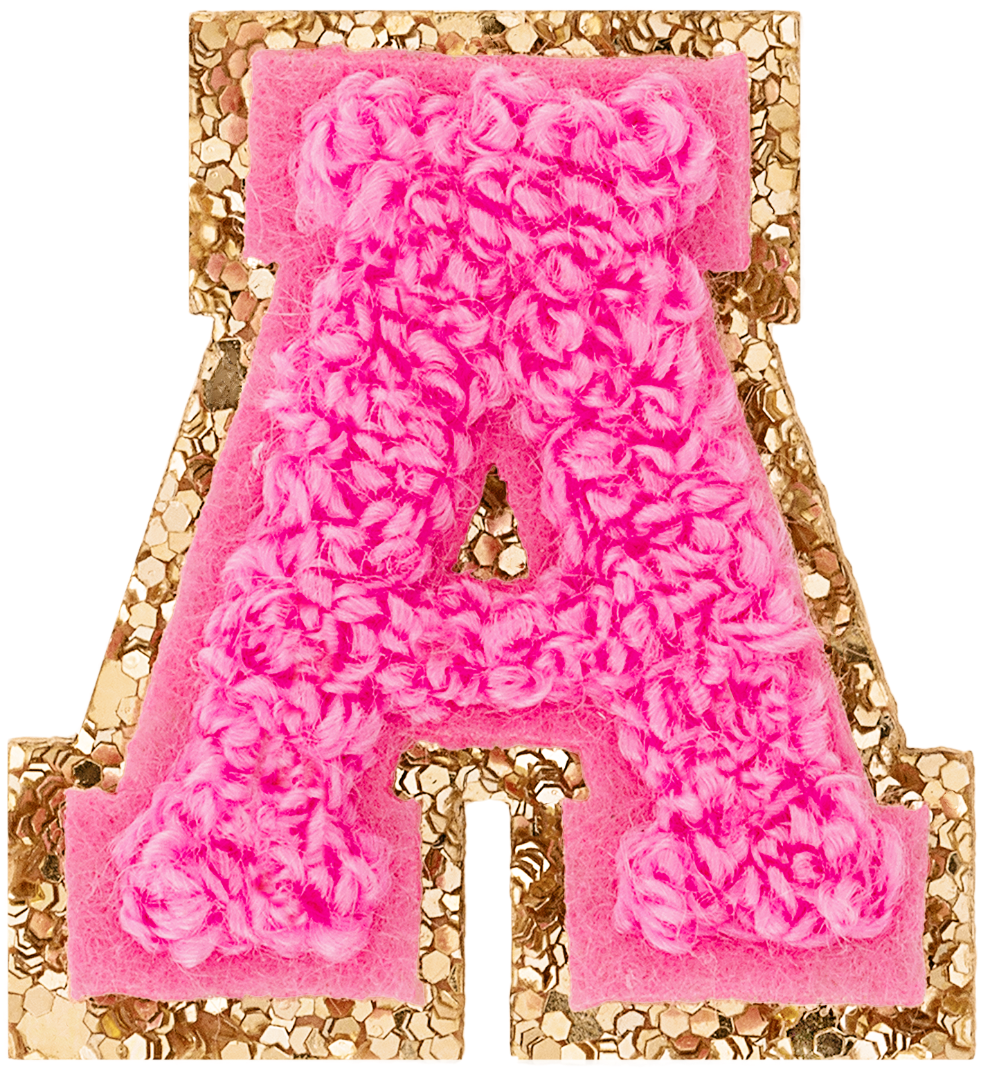 Bubblegum Mini Glitter Varsity Letter Patch