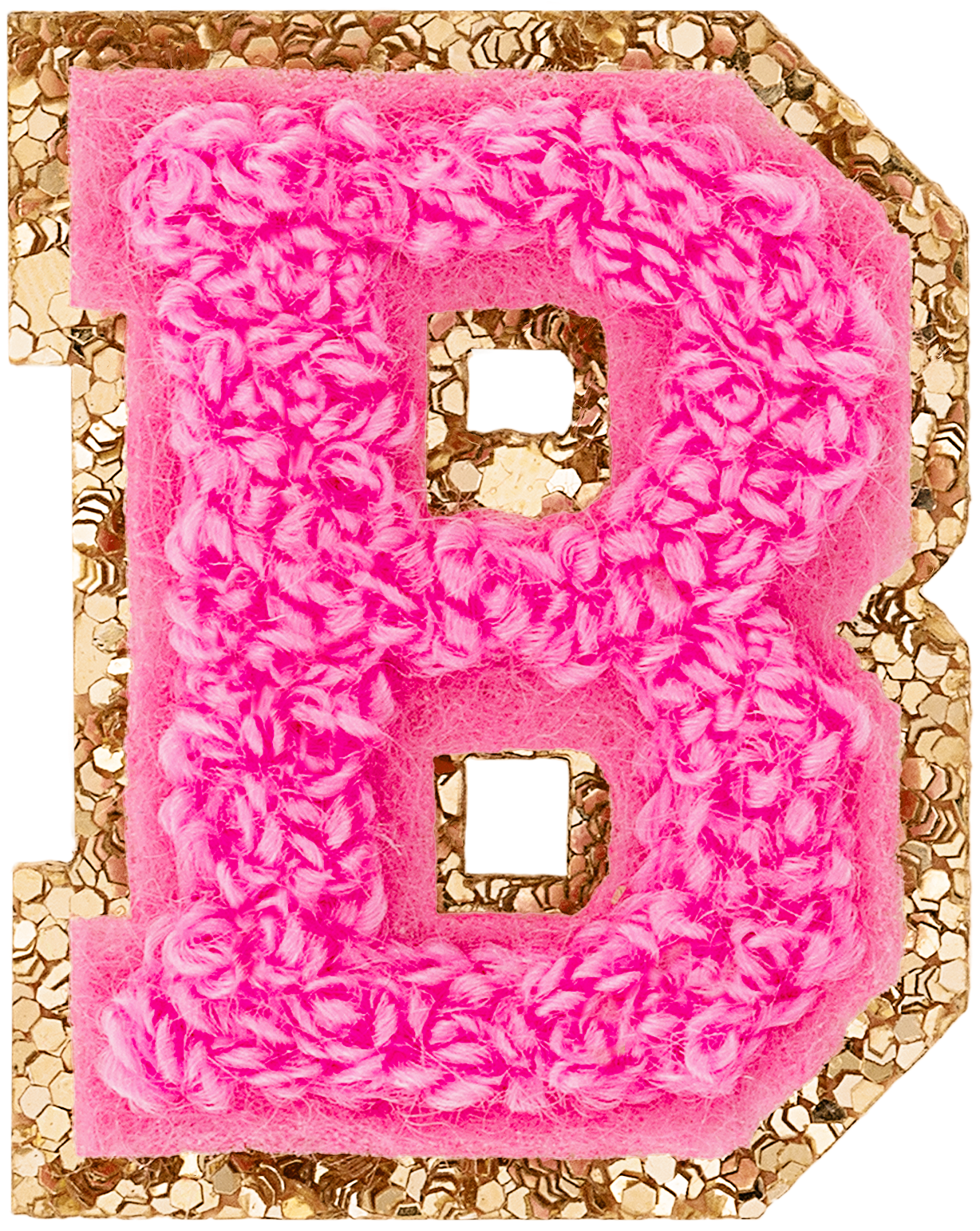 Bubblegum Mini Glitter Varsity Letter Patch