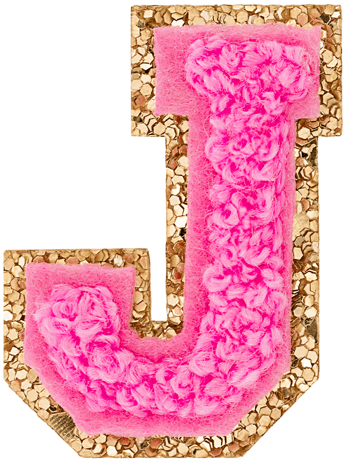 Bubblegum Mini Glitter Varsity Letter Patch