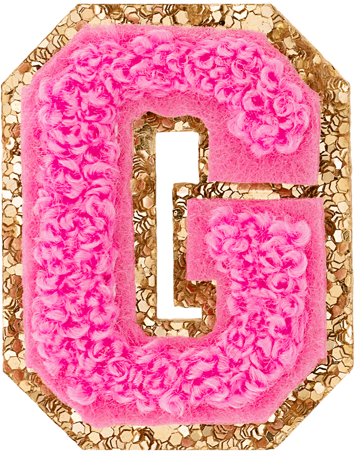 Bubblegum Mini Glitter Varsity Letter Patch