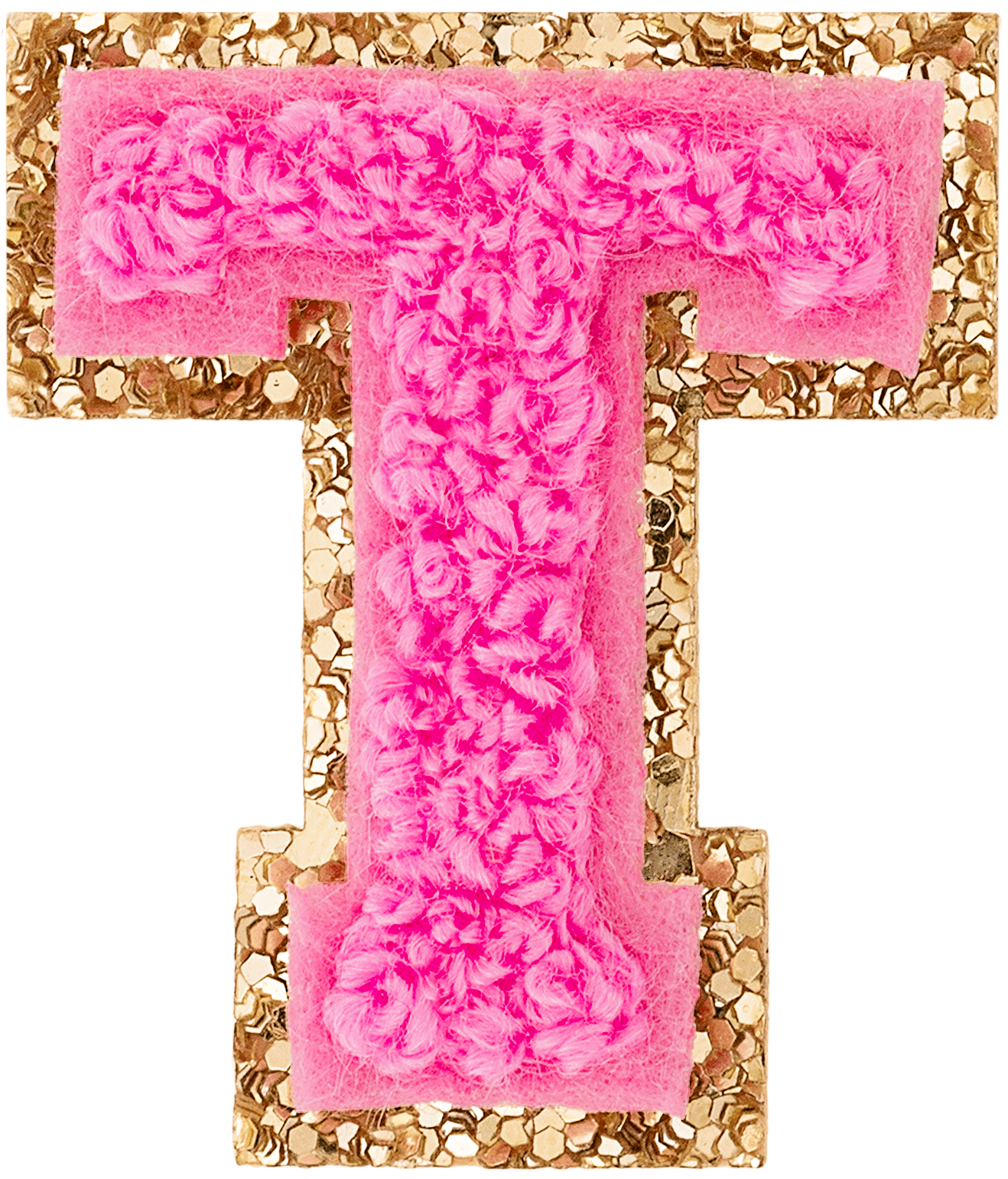 Bubblegum Mini Glitter Varsity Letter Patch
