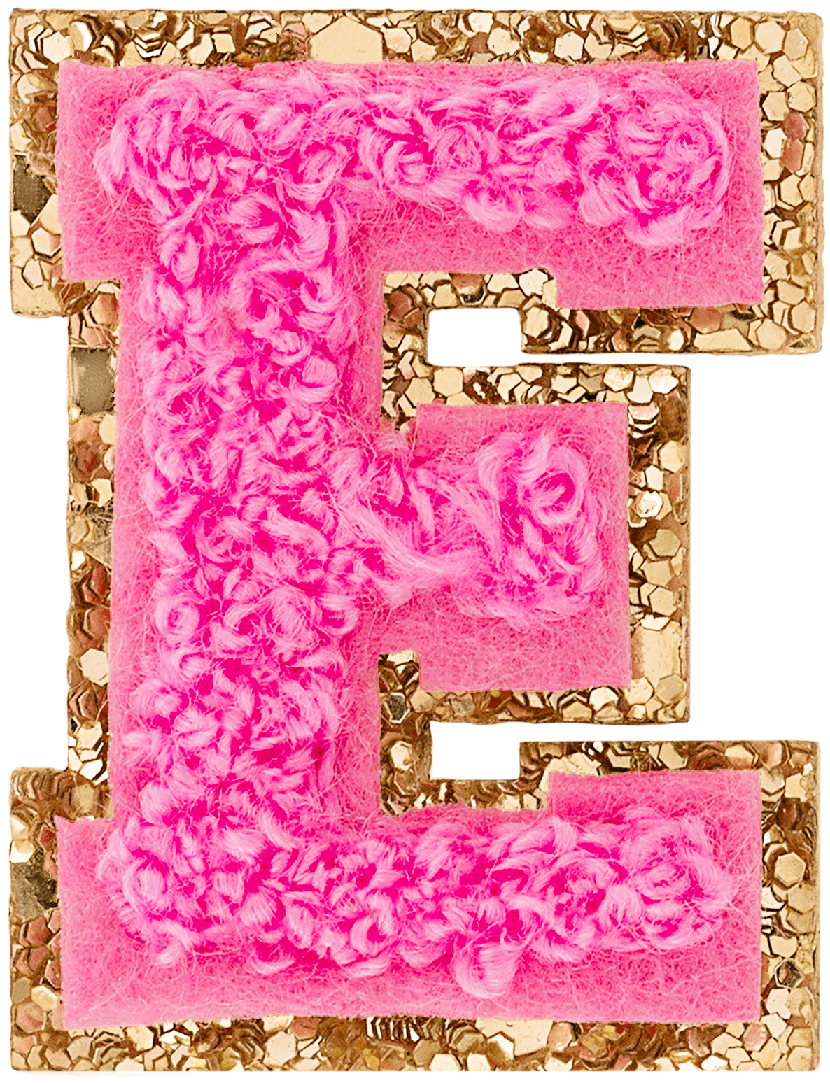 Bubblegum Mini Glitter Varsity Letter Patch
