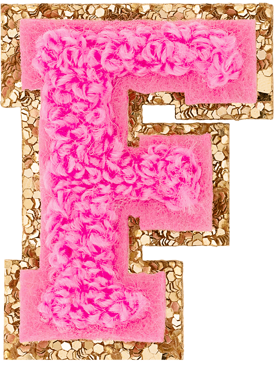 Bubblegum Mini Glitter Varsity Letter Patch