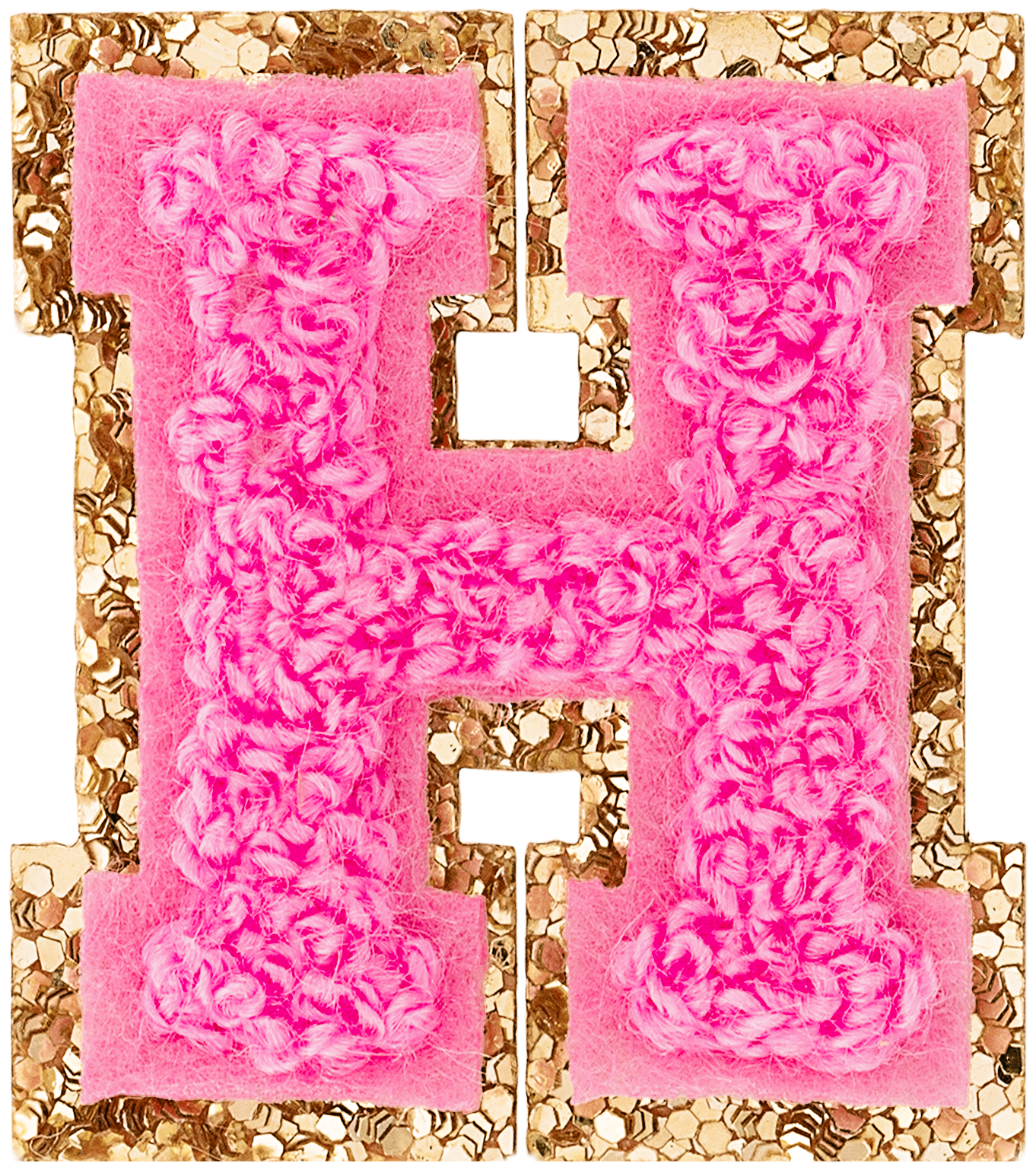Bubblegum Mini Glitter Varsity Letter Patch