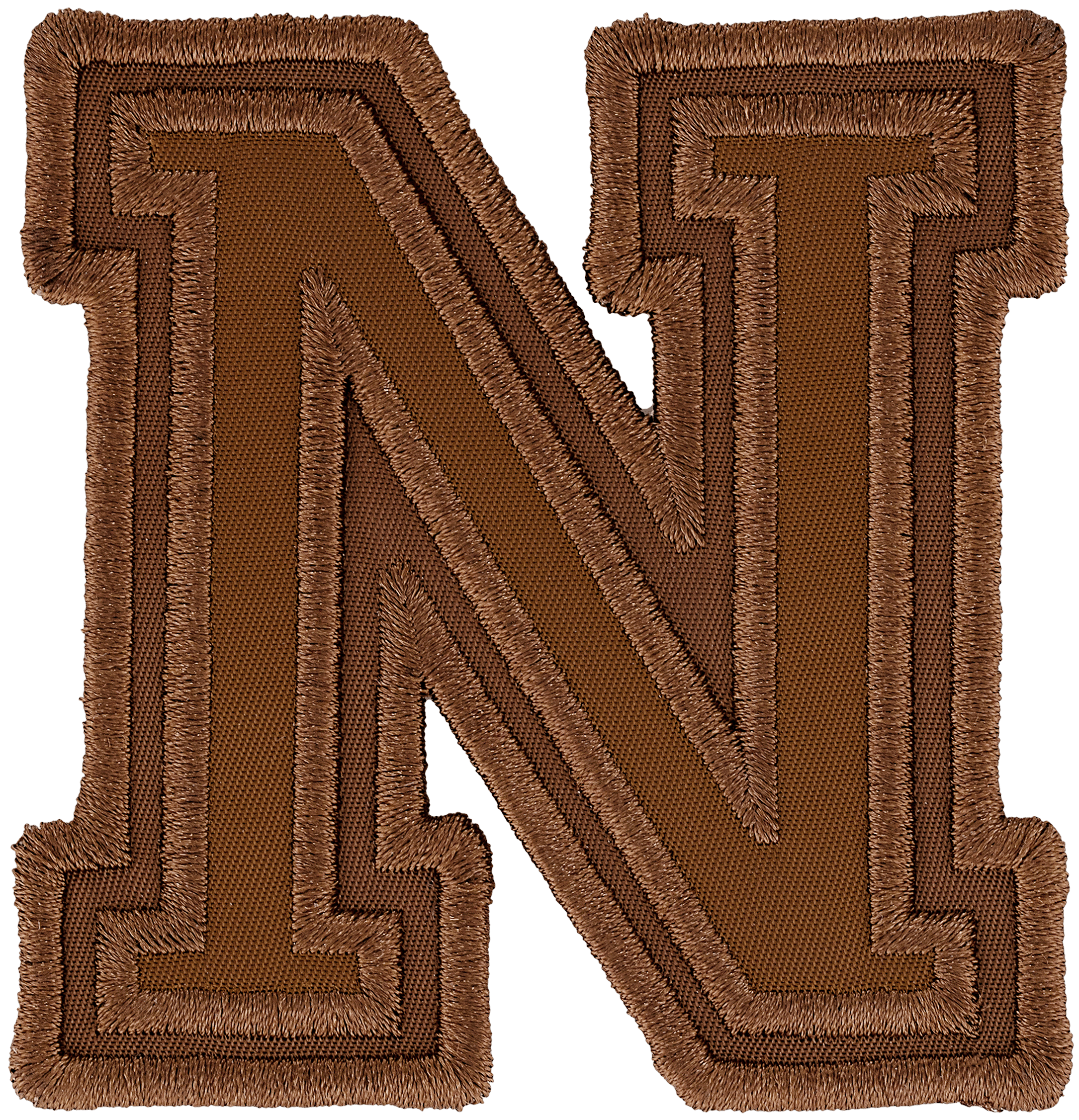 Chocolate Varsity Nylon Letter Patch