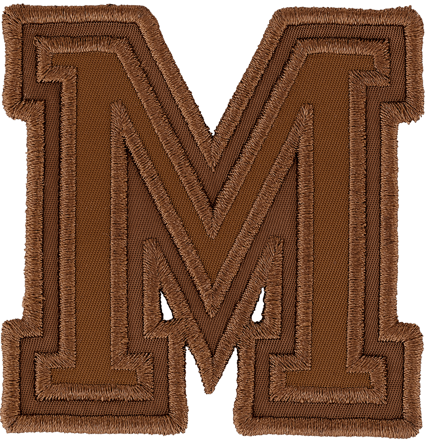 Chocolate Varsity Nylon Letter Patch