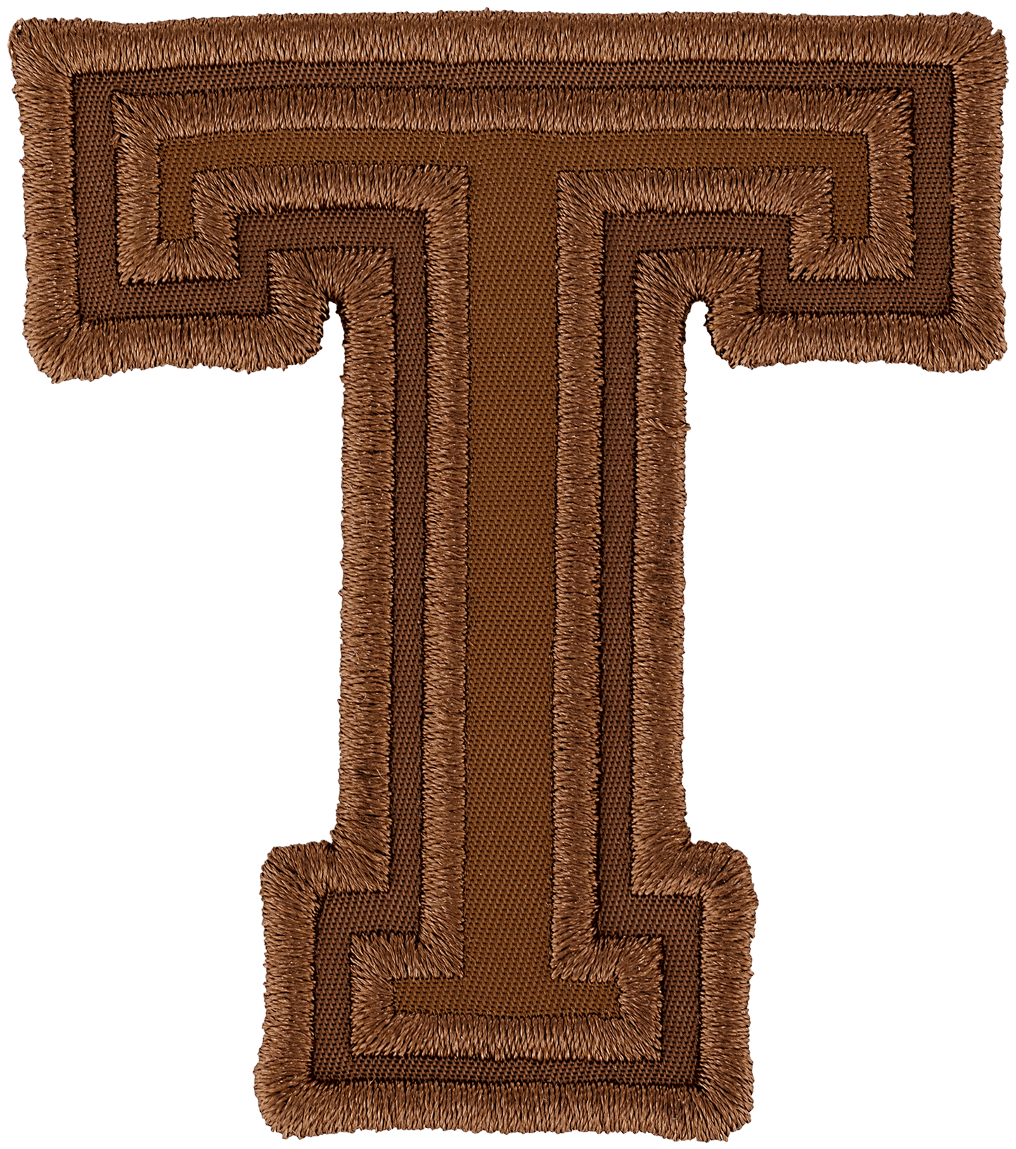 Chocolate Varsity Nylon Letter Patch