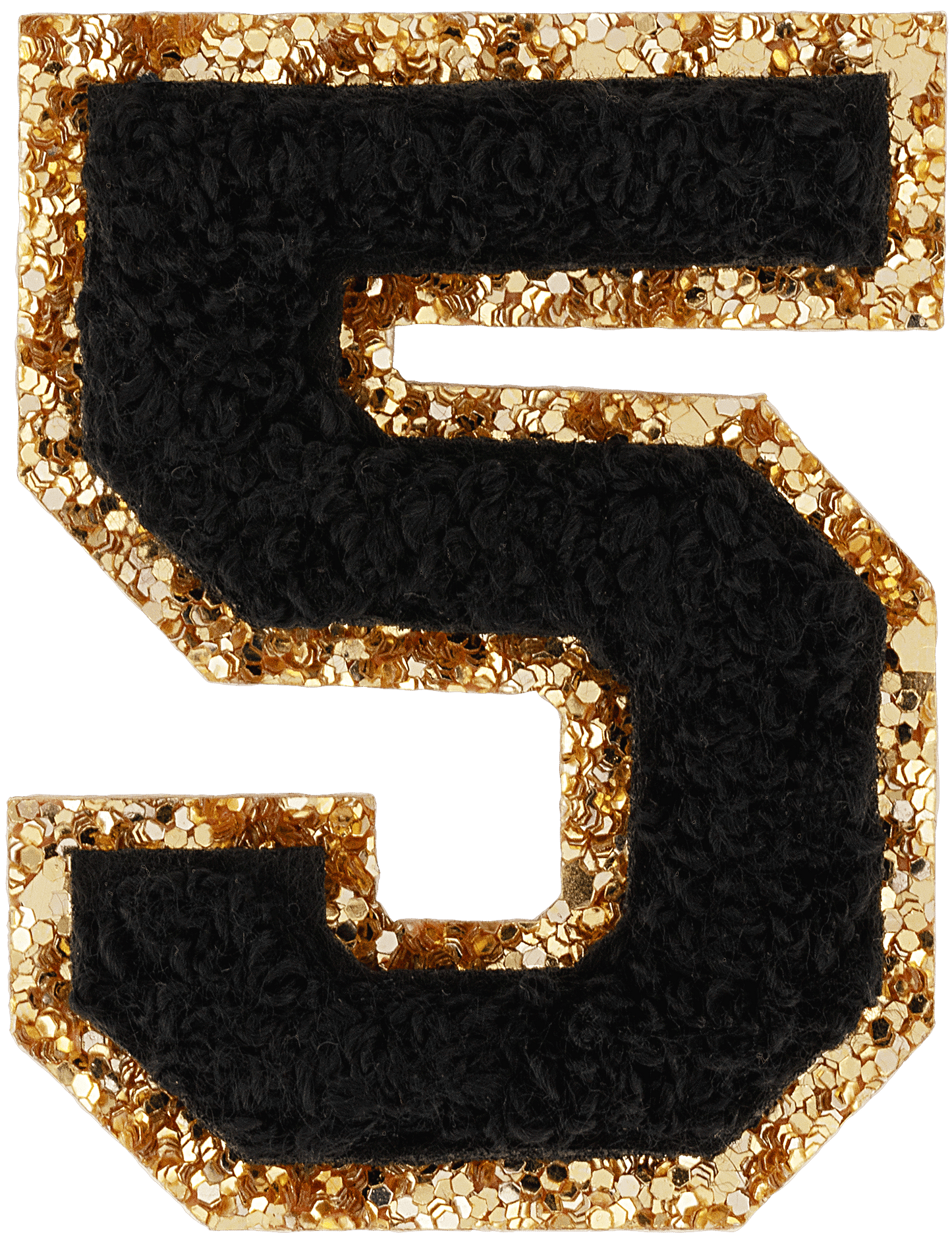Noir Glitter Varsity Number Patch