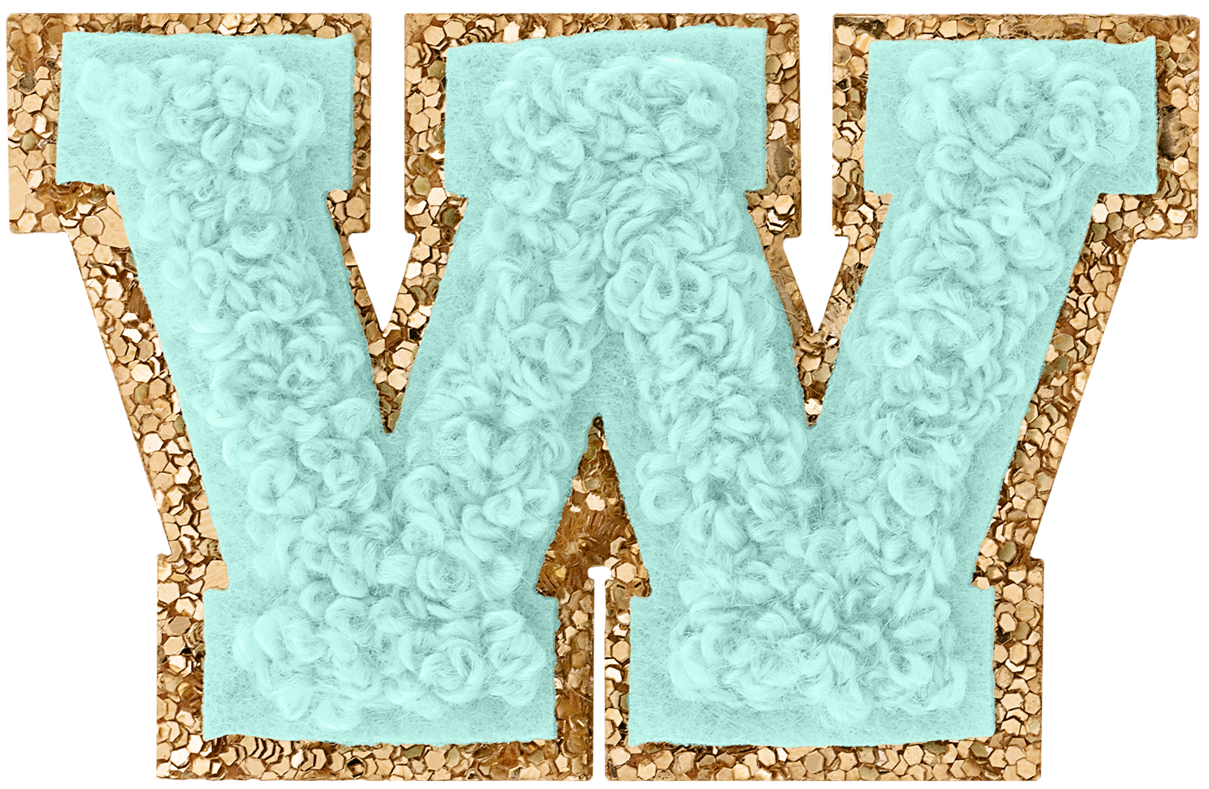 Cotton Candy Mini Glitter Varsity Letter Patch