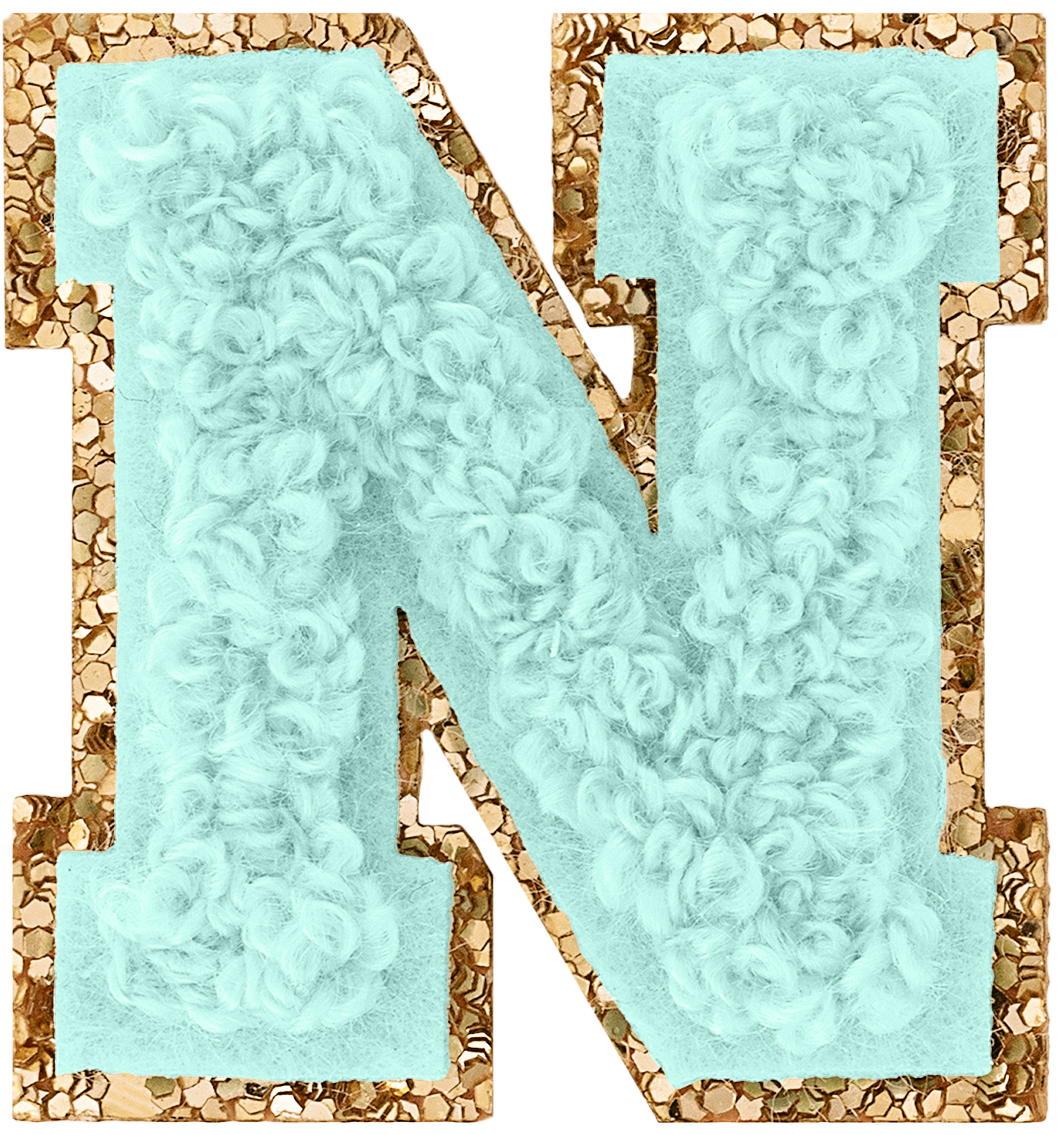 Cotton Candy Mini Glitter Varsity Letter Patch