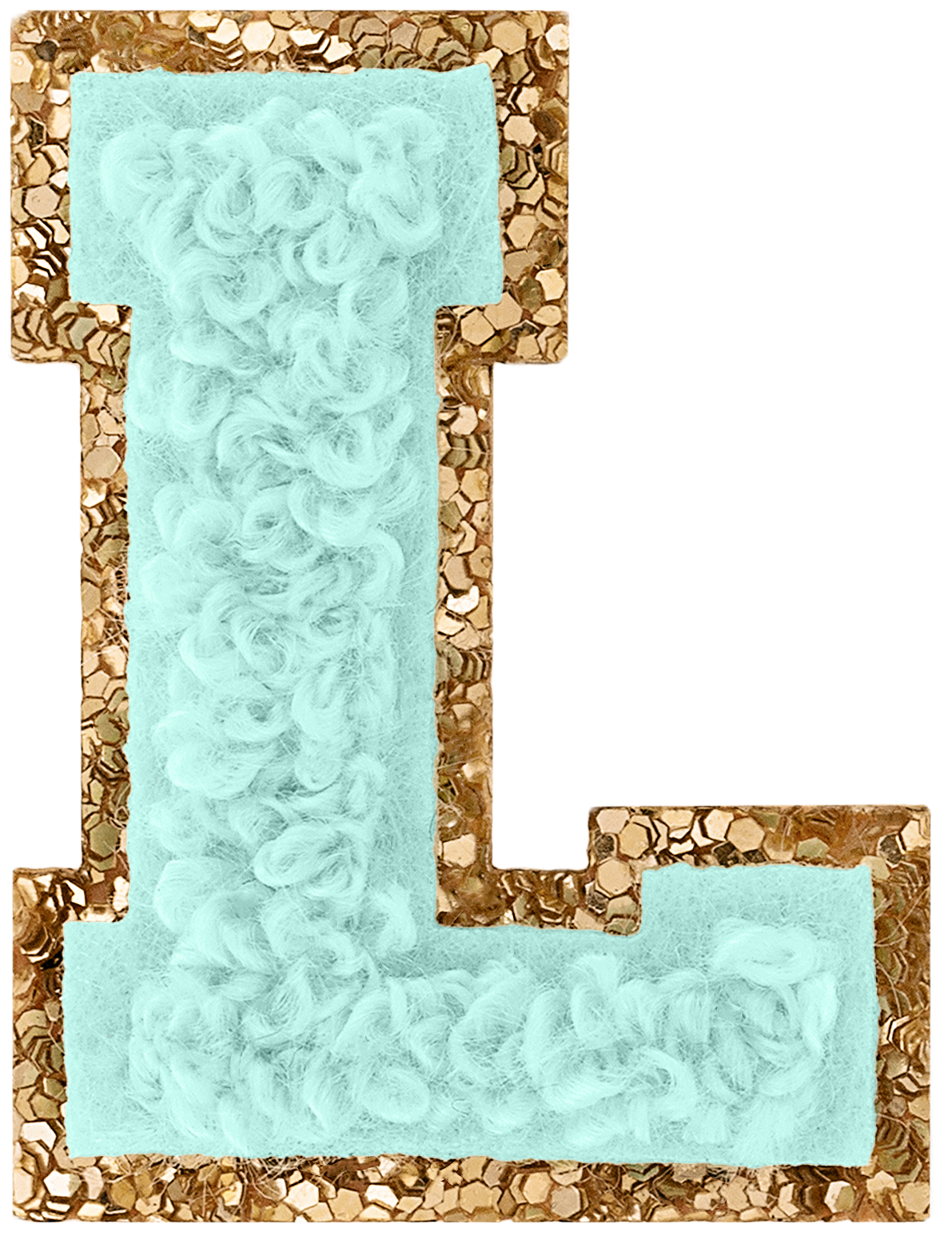 Cotton Candy Mini Glitter Varsity Letter Patch