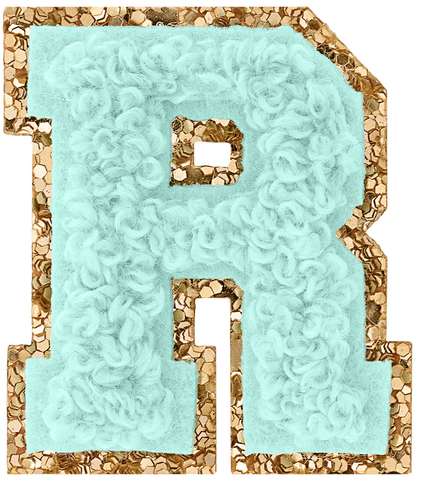 Cotton Candy Mini Glitter Varsity Letter Patch