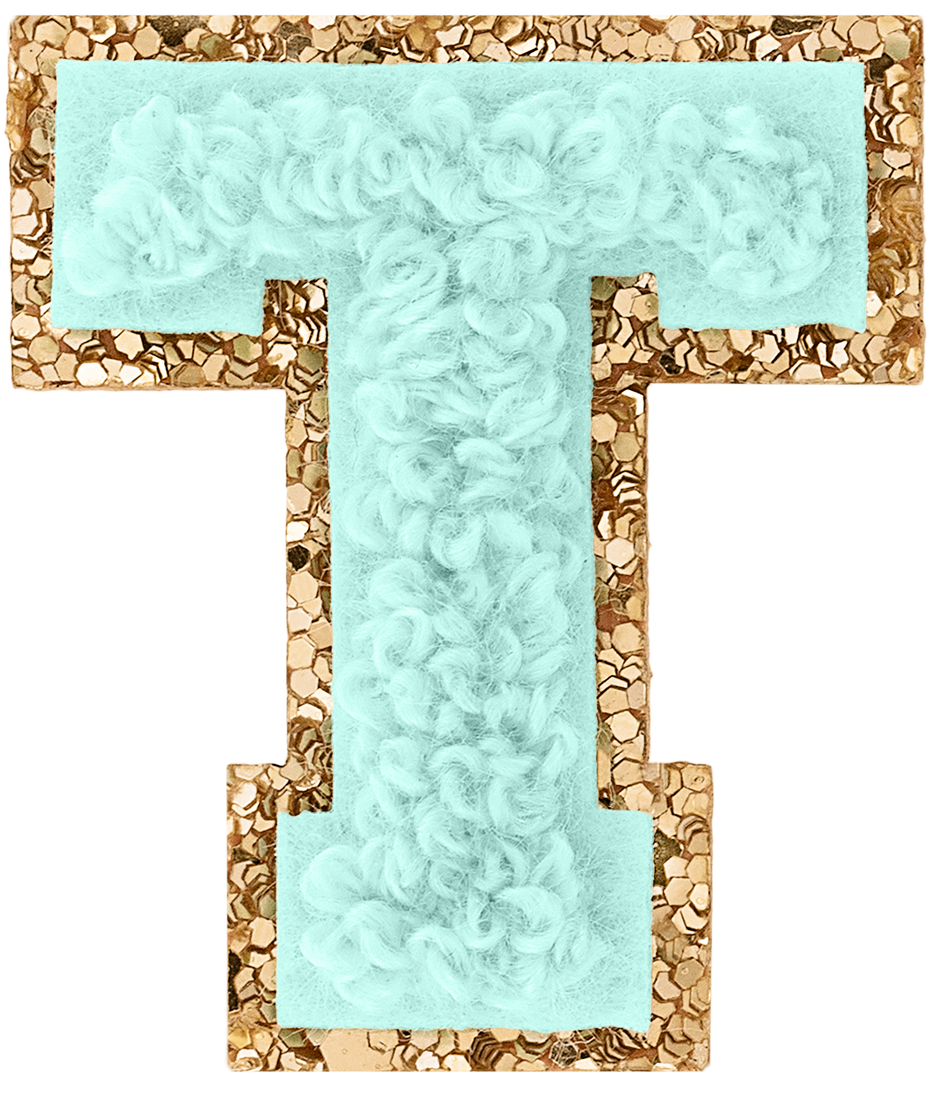 Cotton Candy Mini Glitter Varsity Letter Patch