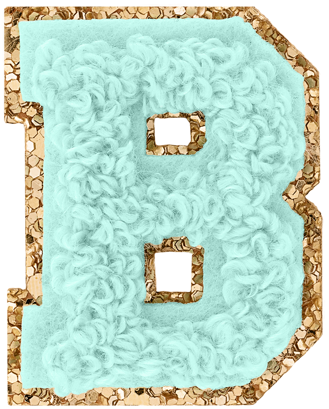 Cotton Candy Mini Glitter Varsity Letter Patch