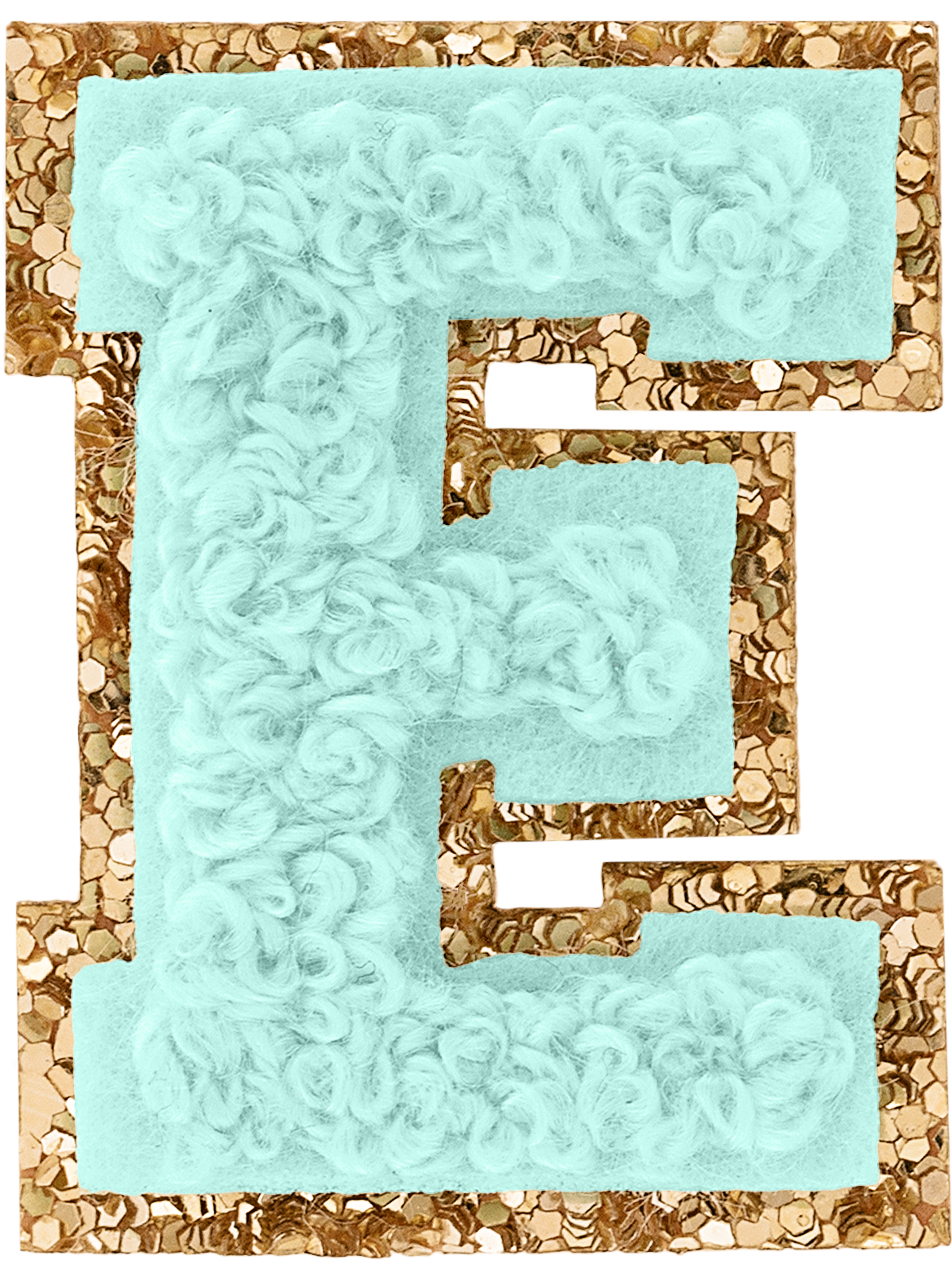 Cotton Candy Mini Glitter Varsity Letter Patch