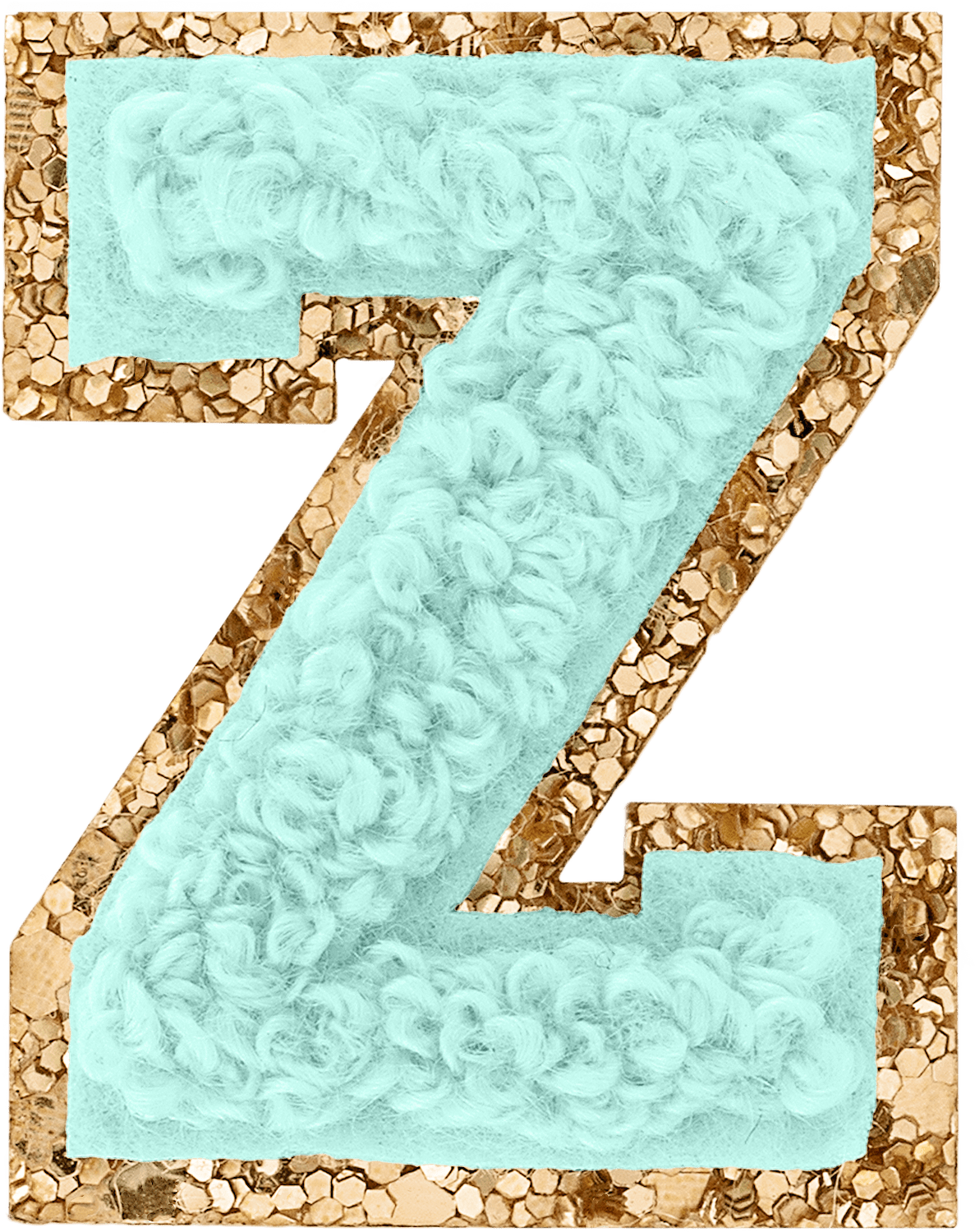 Cotton Candy Mini Glitter Varsity Letter Patch