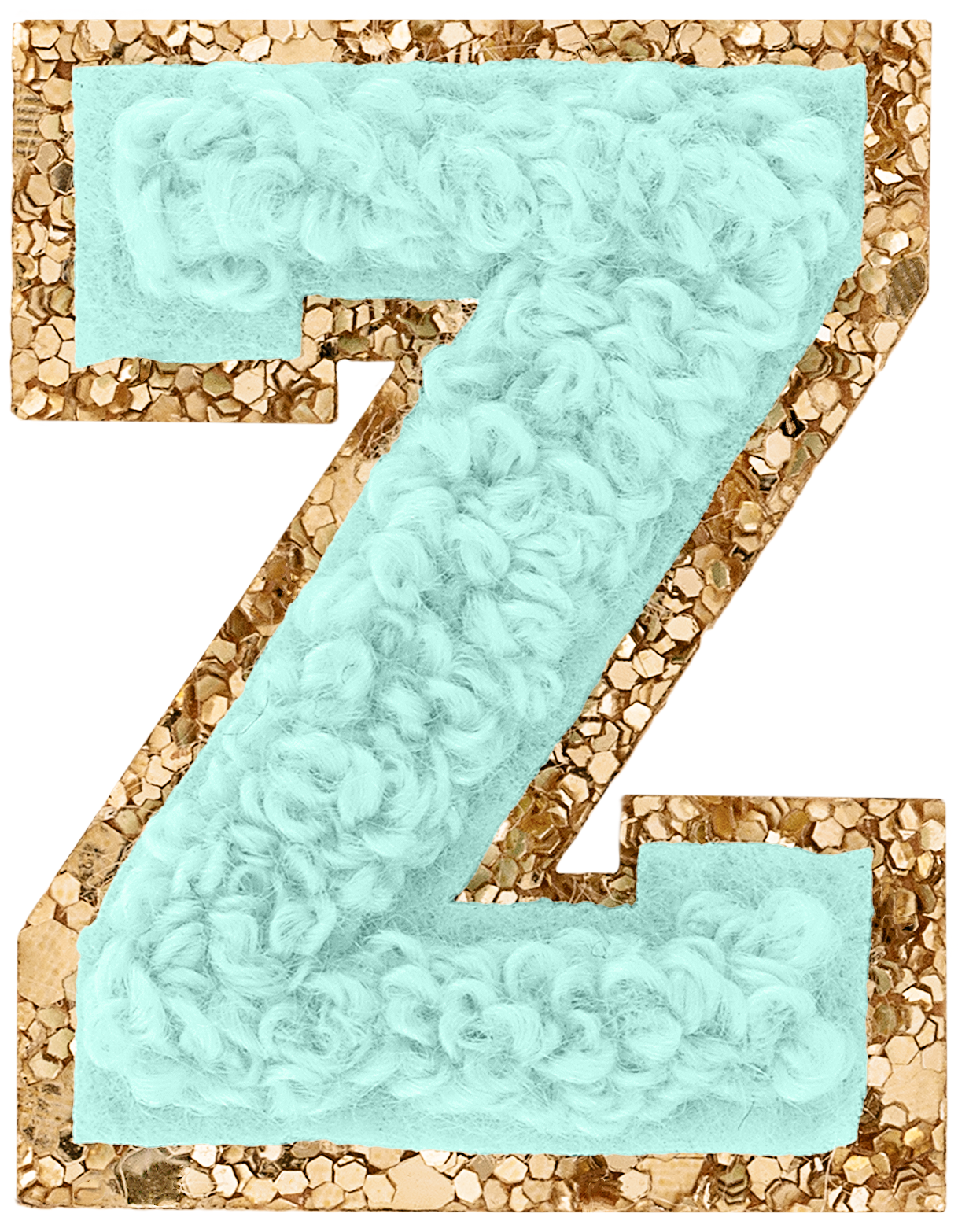 Cotton Candy Mini Glitter Varsity Letter Patch