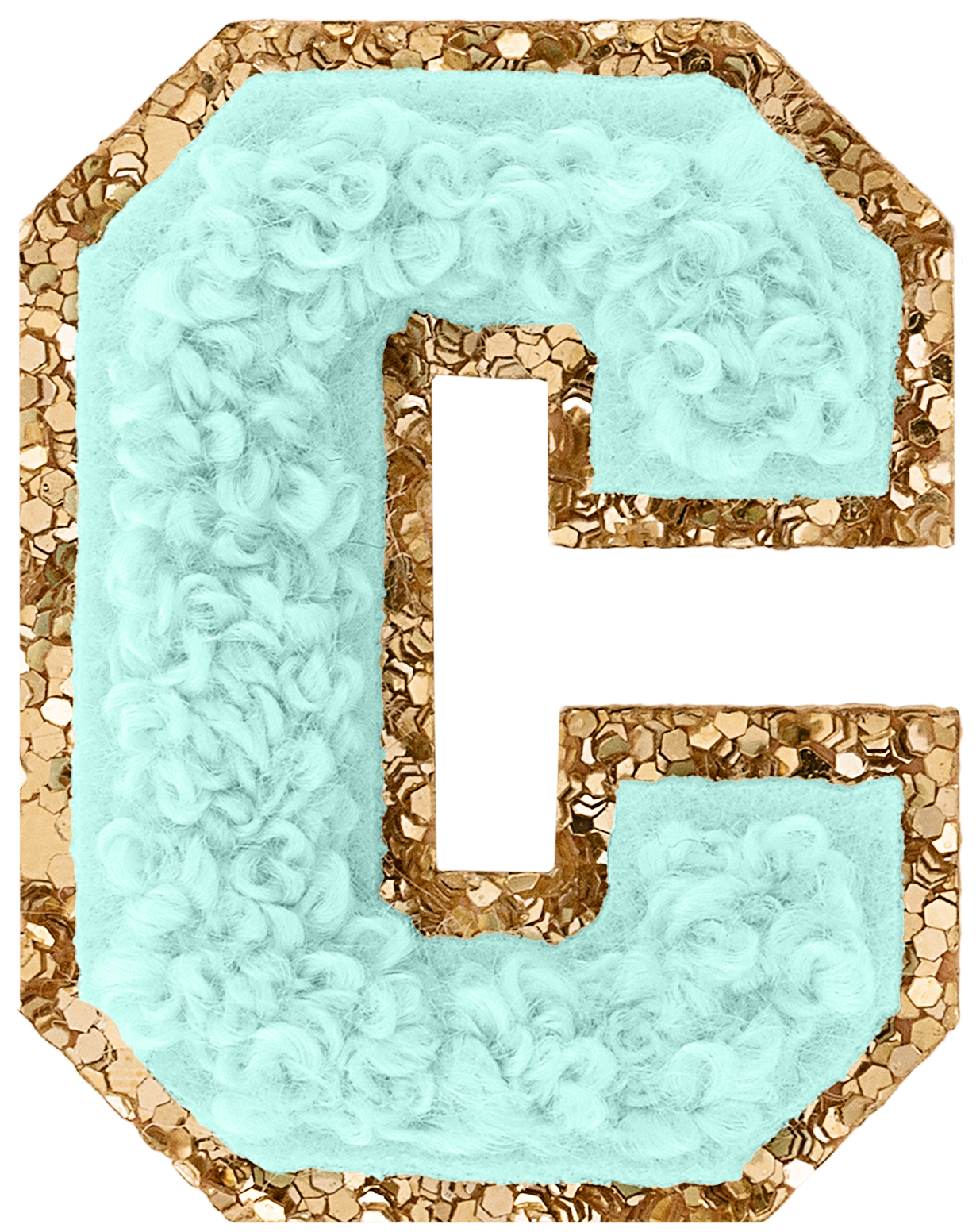Cotton Candy Mini Glitter Varsity Letter Patch