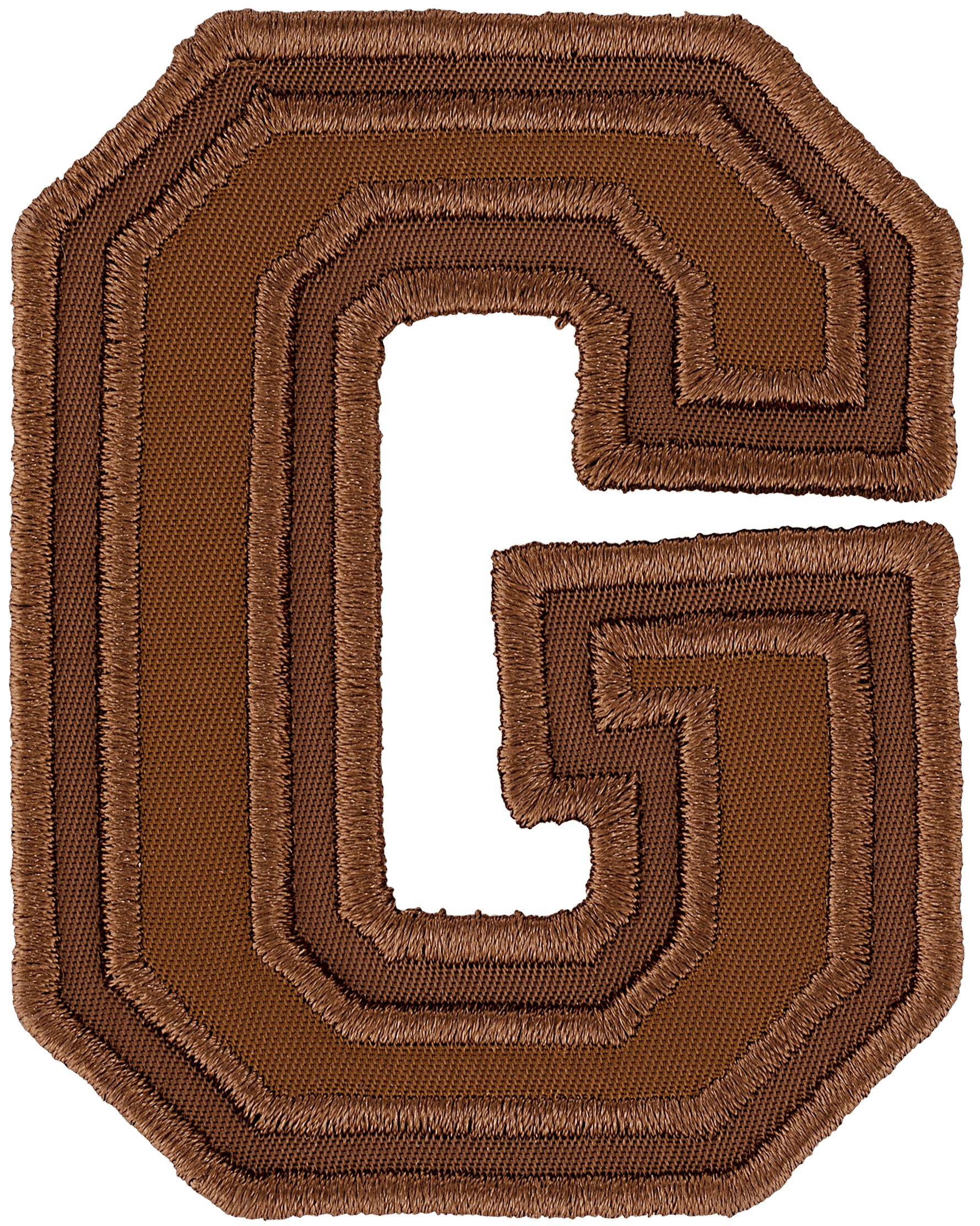 Chocolate Varsity Nylon Letter Patch