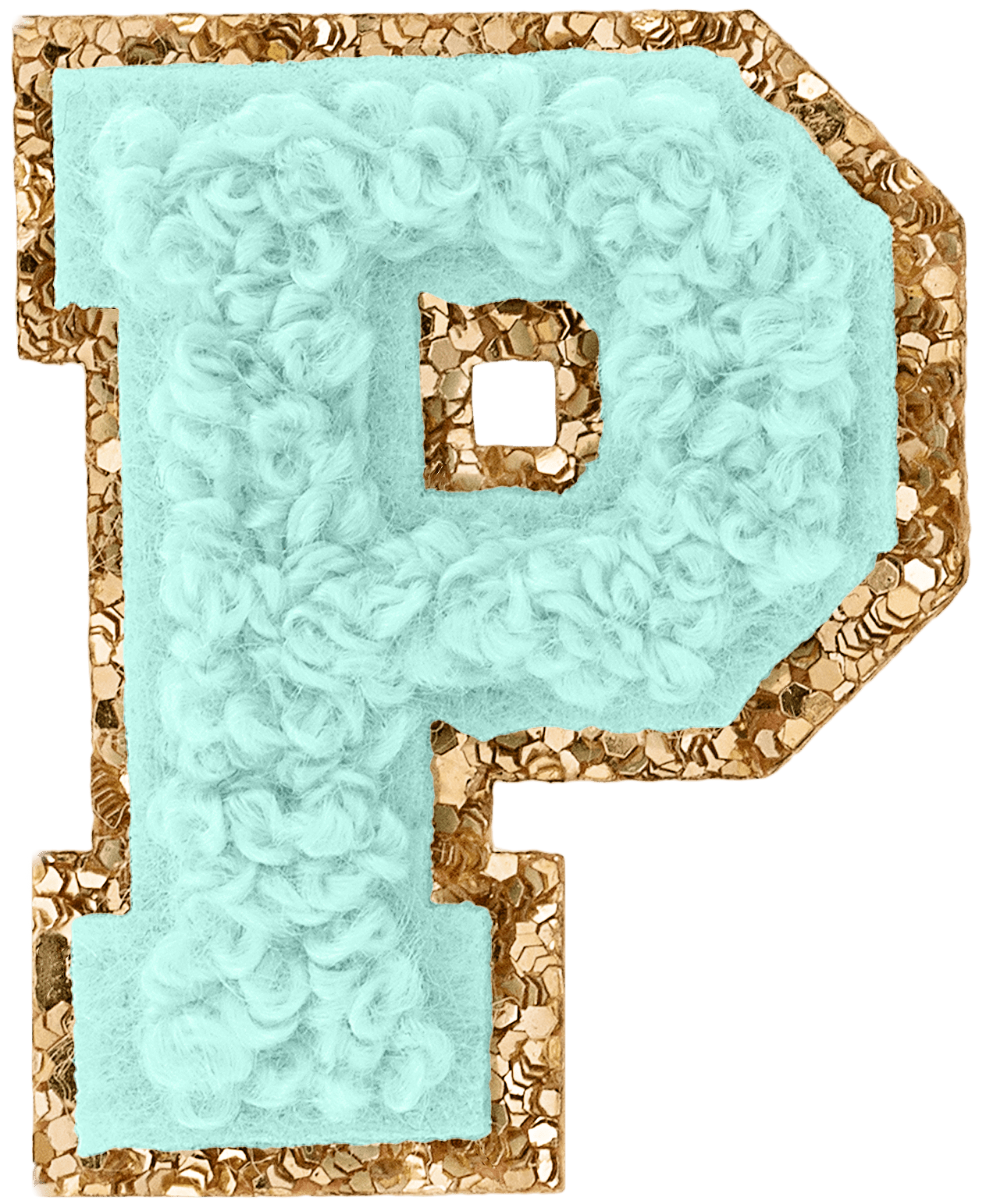 Cotton Candy Mini Glitter Varsity Letter Patch