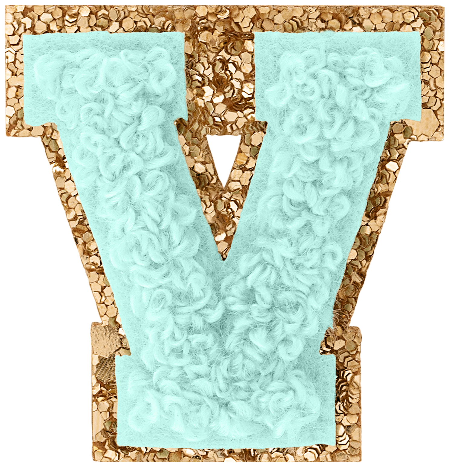 Cotton Candy Mini Glitter Varsity Letter Patch