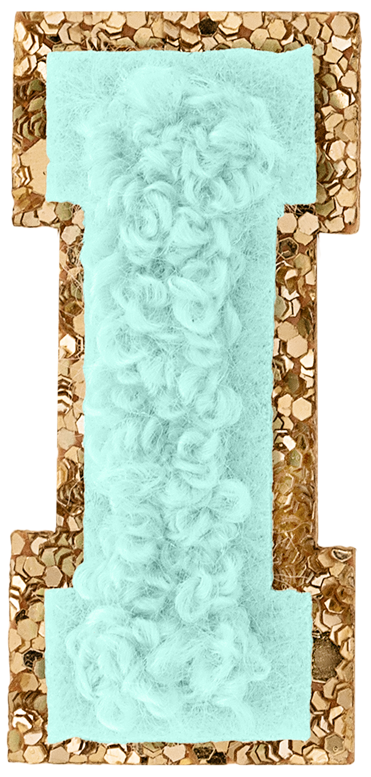 Cotton Candy Mini Glitter Varsity Letter Patch