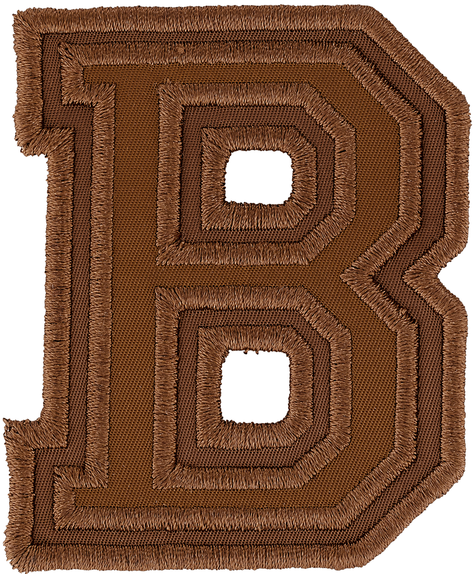 Chocolate Varsity Nylon Letter Patch