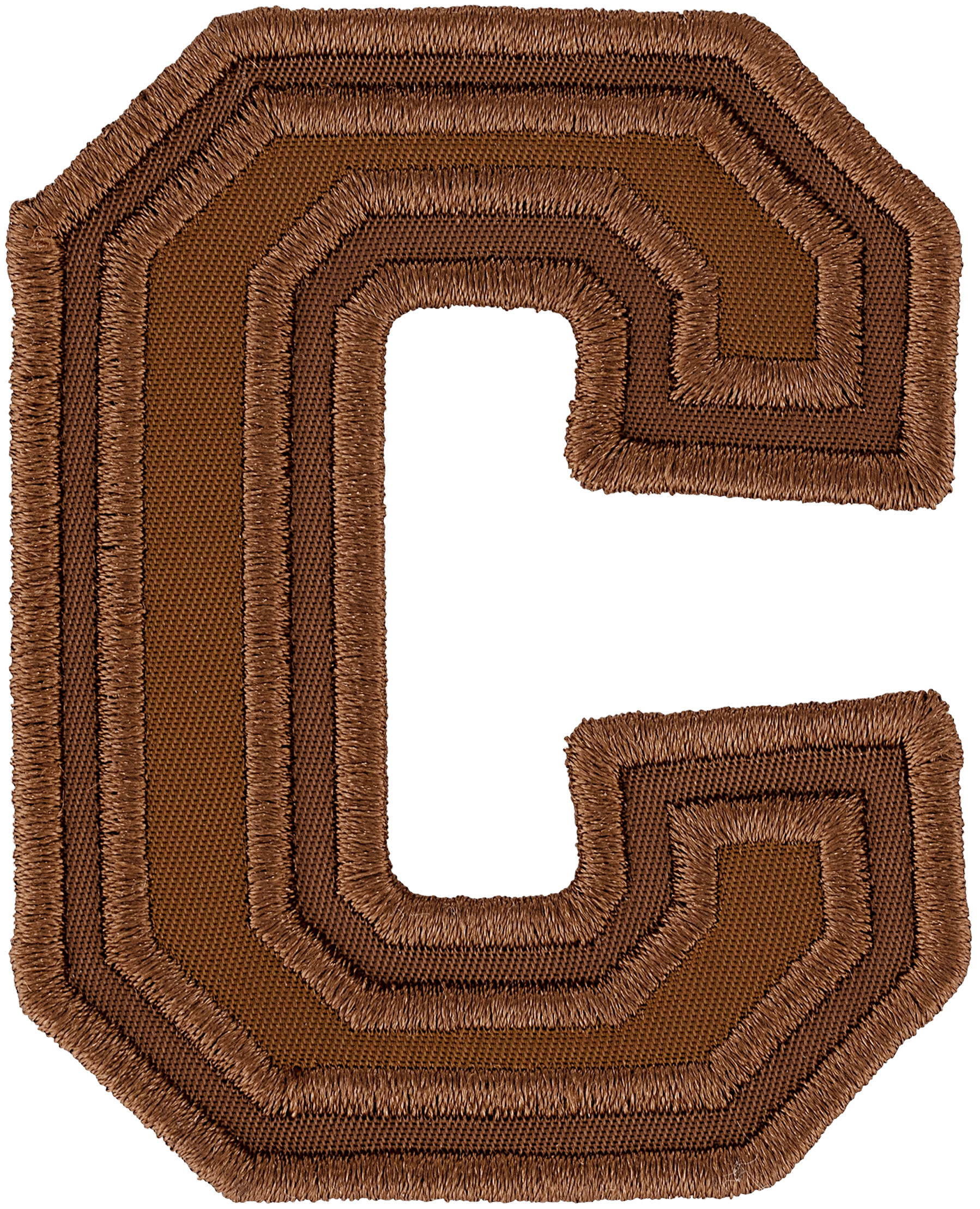 Chocolate Varsity Nylon Letter Patch