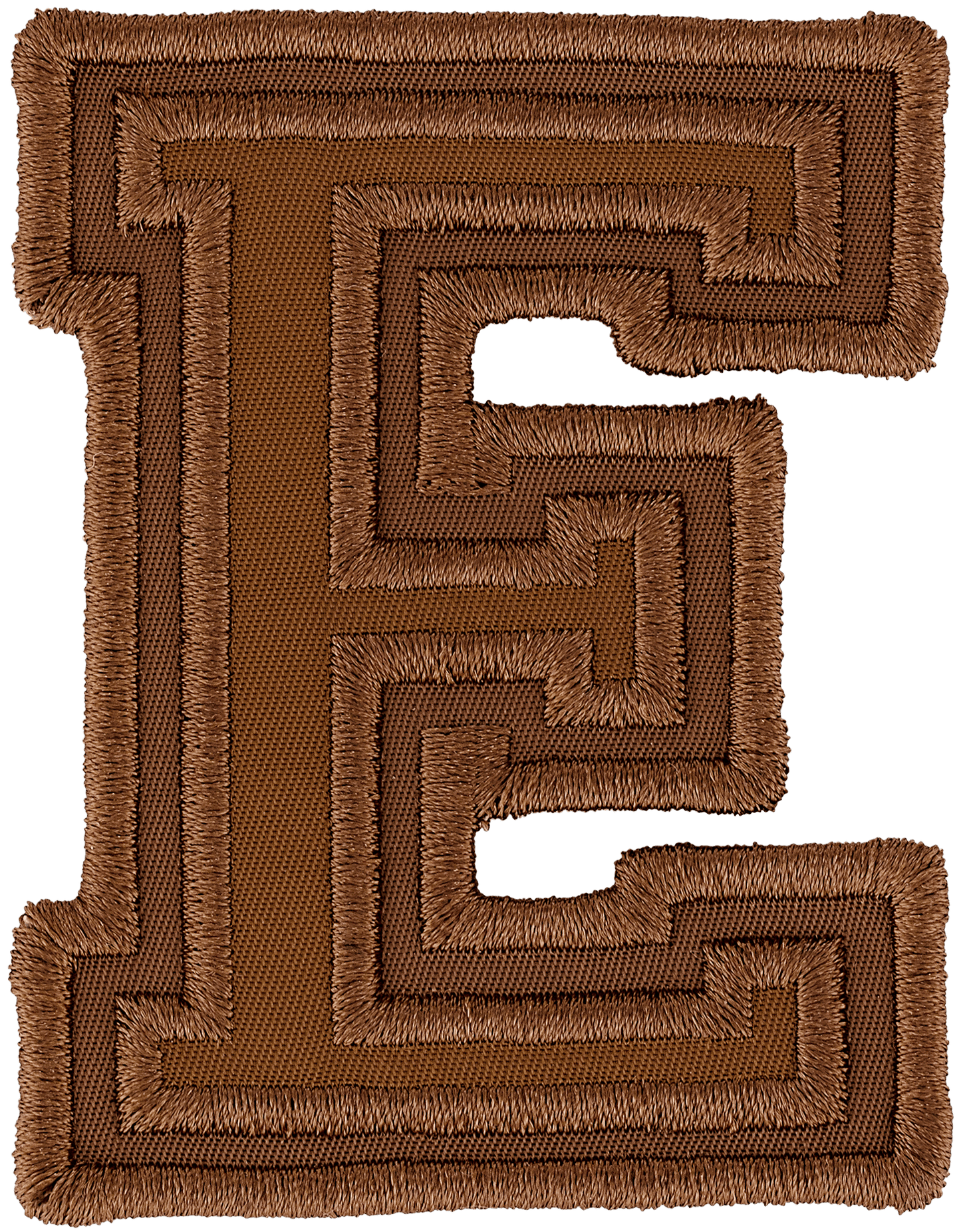 Chocolate Varsity Nylon Letter Patch