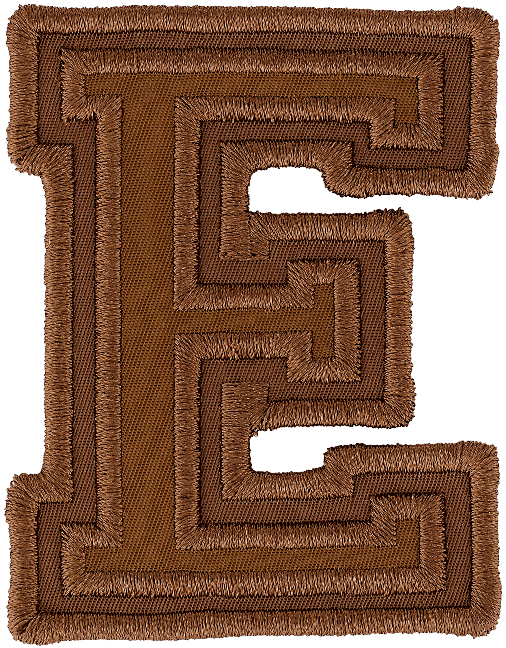 Chocolate Varsity Nylon Letter Patch