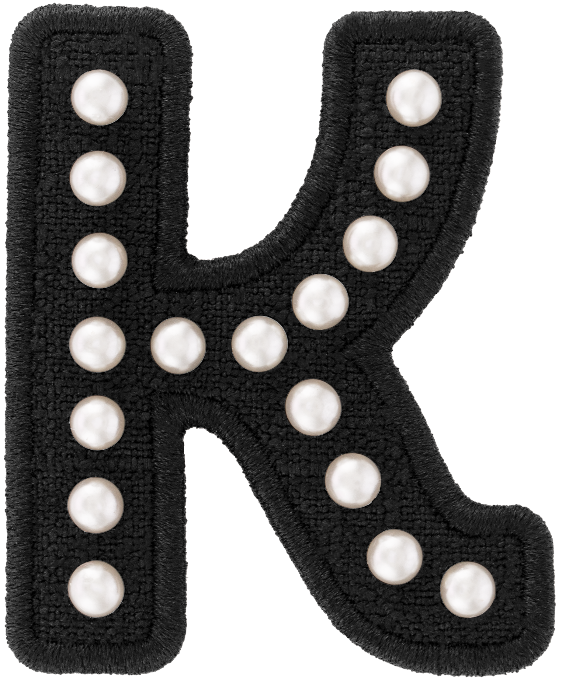 Black Pearl Letter Patch