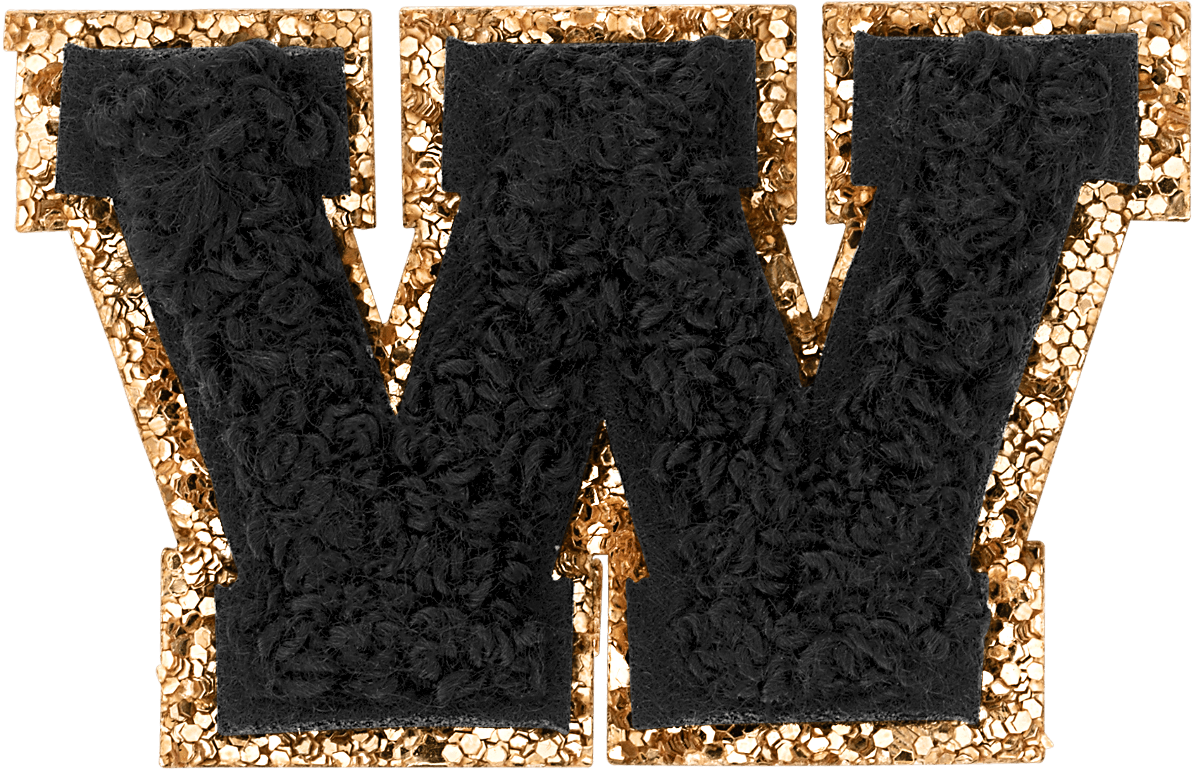 Noir Mini Glitter Varsity Letter Patch