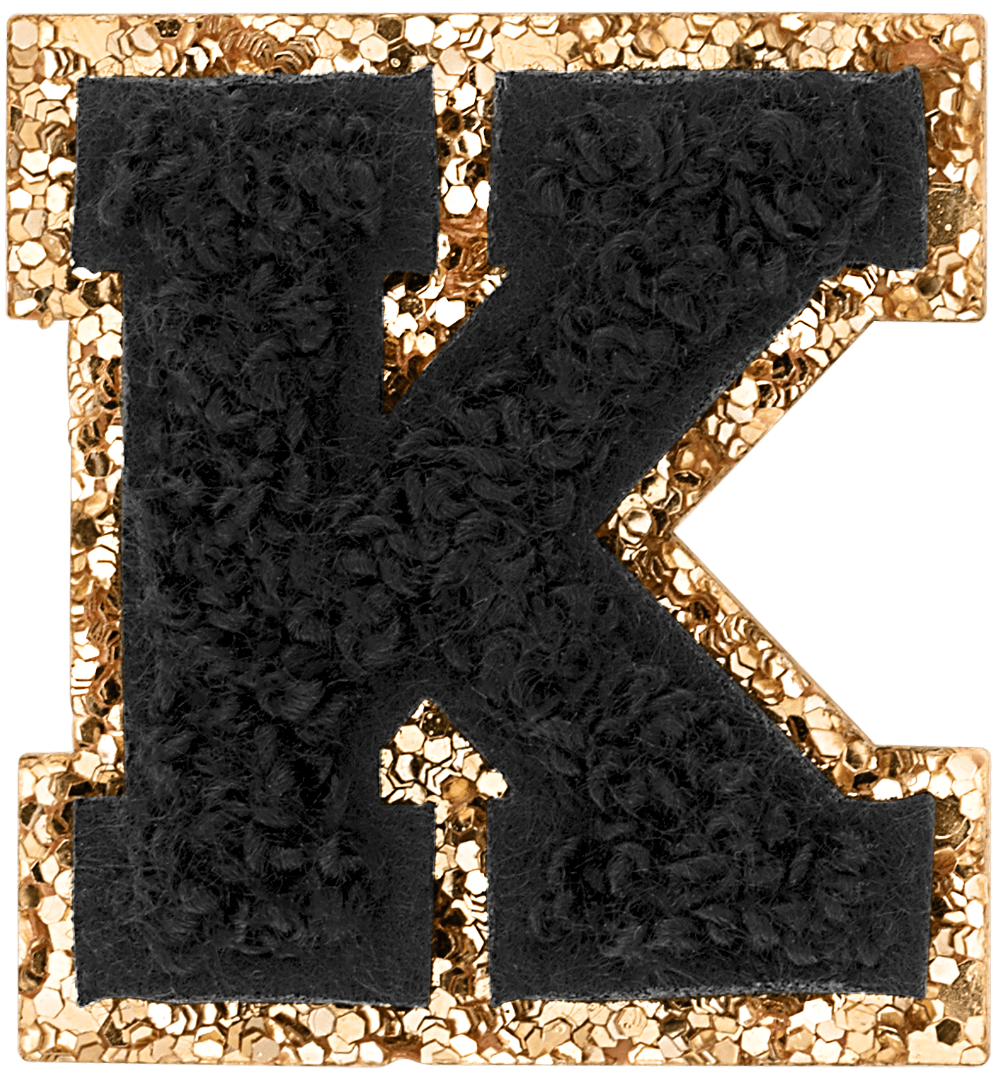 Noir Mini Glitter Varsity Letter Patch